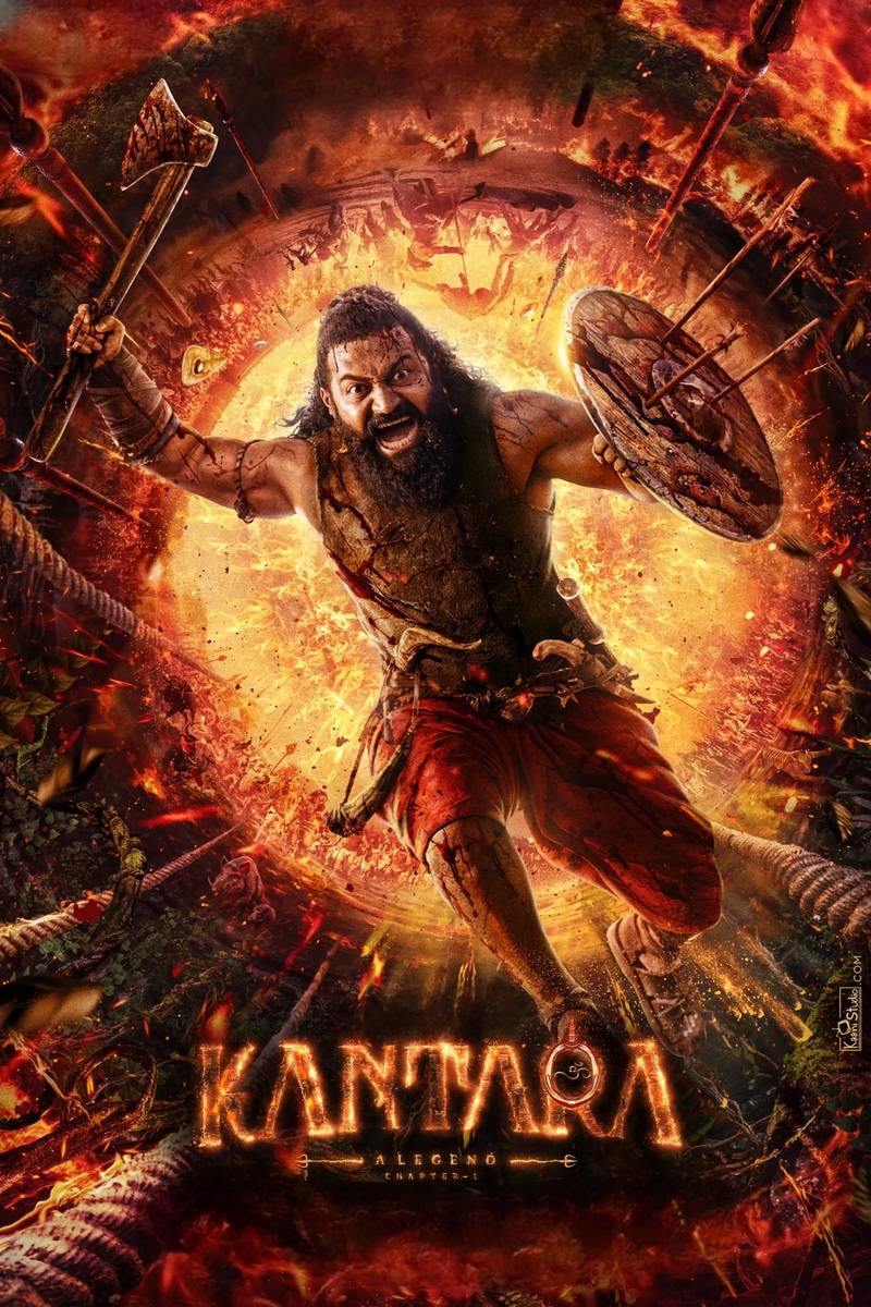 Poster chính thức của phim Phim Hành Động, Phim Tâm Lý "Kantara - Huyền Thoại: Chương 1" (Kantara - A Legend: Chapter 1 - 2025), với sự tham gia của diễn viên Rishab Shetty và Rukmini Vasanth.