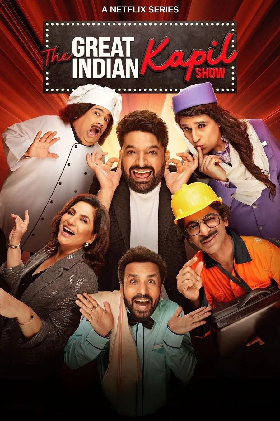 Poster chính thức của phim Talkshow, Phim Hài "Kapil Sharma: Hài Kịch Siêu Ấn Độ (Phần 3)" (The Great Indian Kapil Show - 2024), với sự tham gia của diễn viên Kapil Sharma và Sunil Grover.