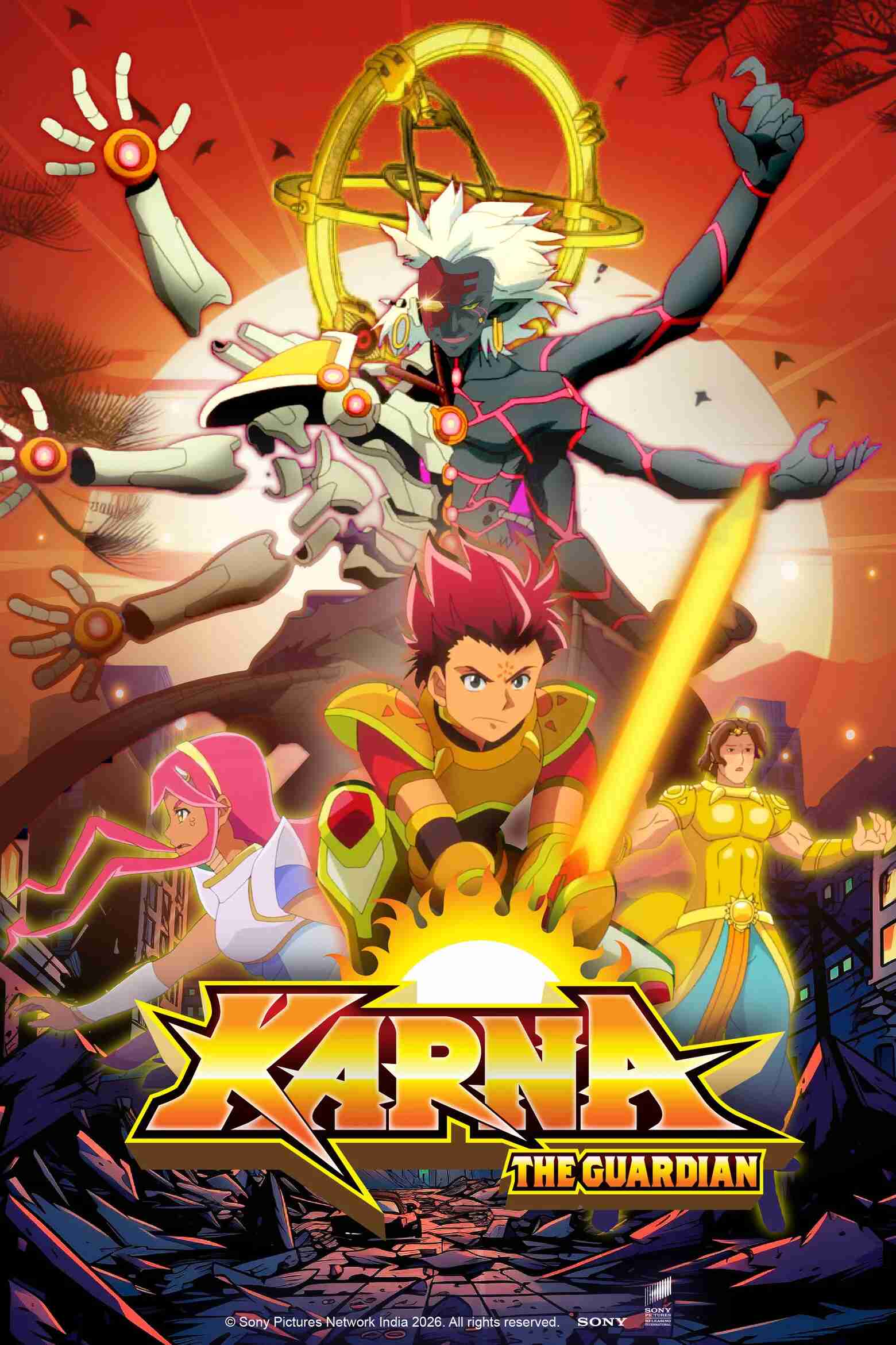 Poster chính thức của phim Phim Hoạt Hình, Phim Hành Động & Phiêu Lưu "Karna Người Bảo Vệ" (Karna the Guardian - 2026).