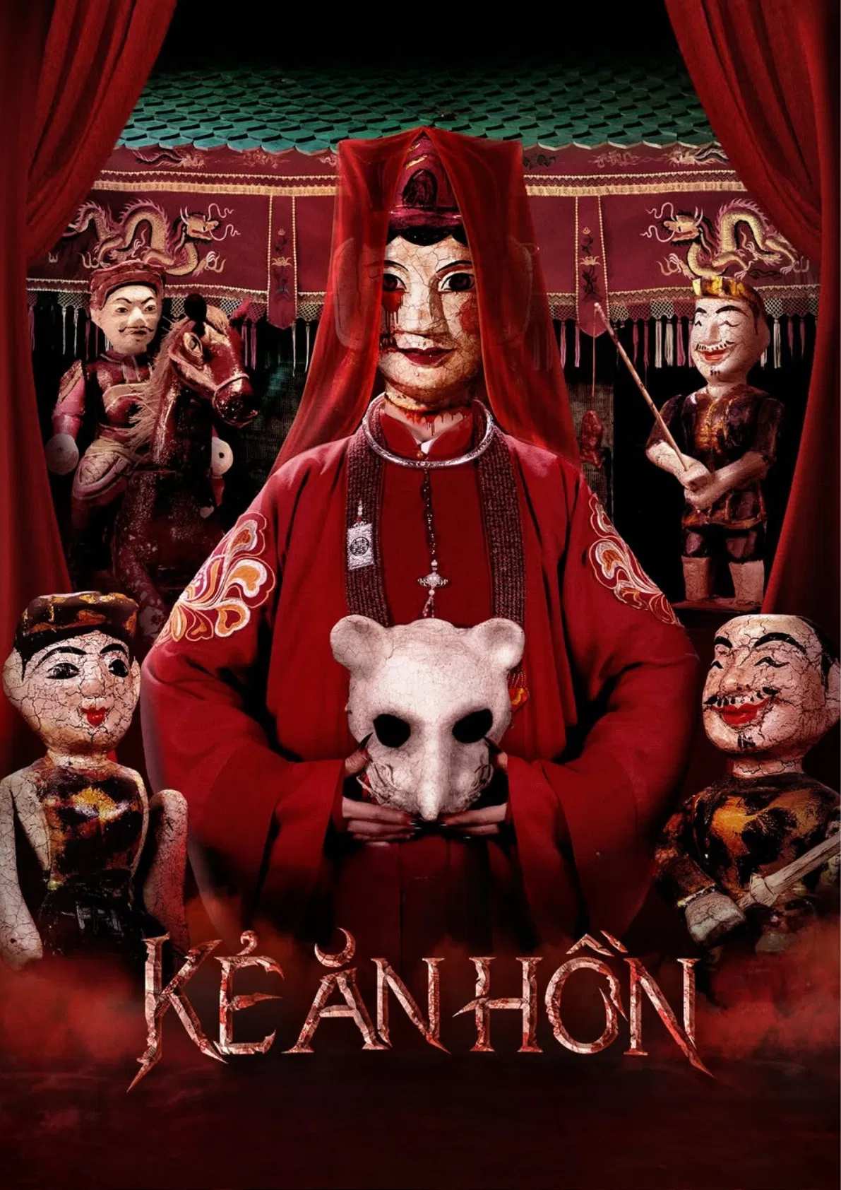 Poster chính thức của phim Phim Kinh Dị "Kẻ Ăn Hồn" (The Soul Reaper - 2023), với sự tham gia của diễn viên Hoàng Hà và Võ Điền Gia Huy.