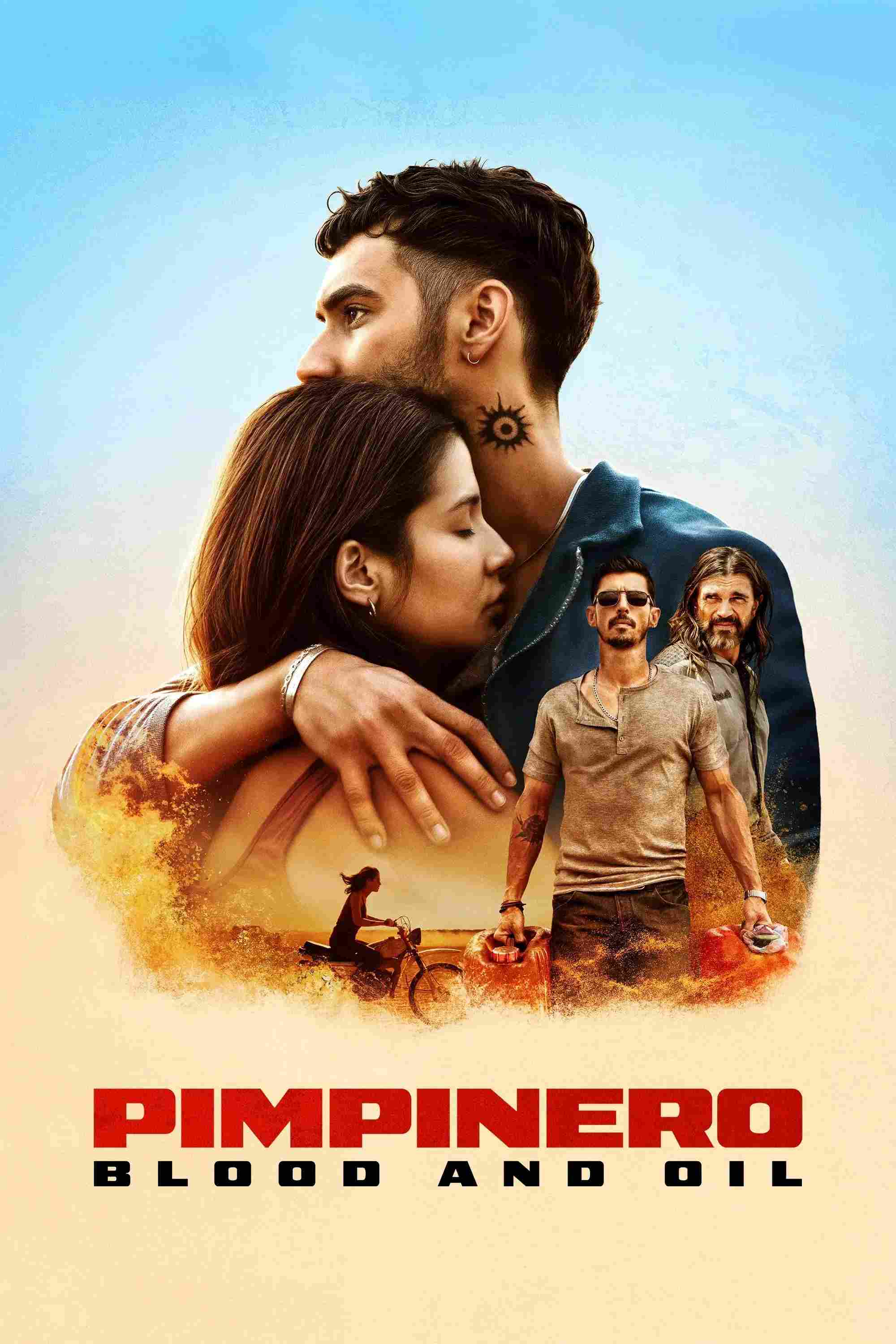 Poster chính thức của phim Phim Hành Động, Phim Phiêu Lưu "Kẻ Buôn Lậu" (Pimpinero: Blood and Oil - 2024), với sự tham gia của diễn viên Juanes và Alejandro Speitzer.