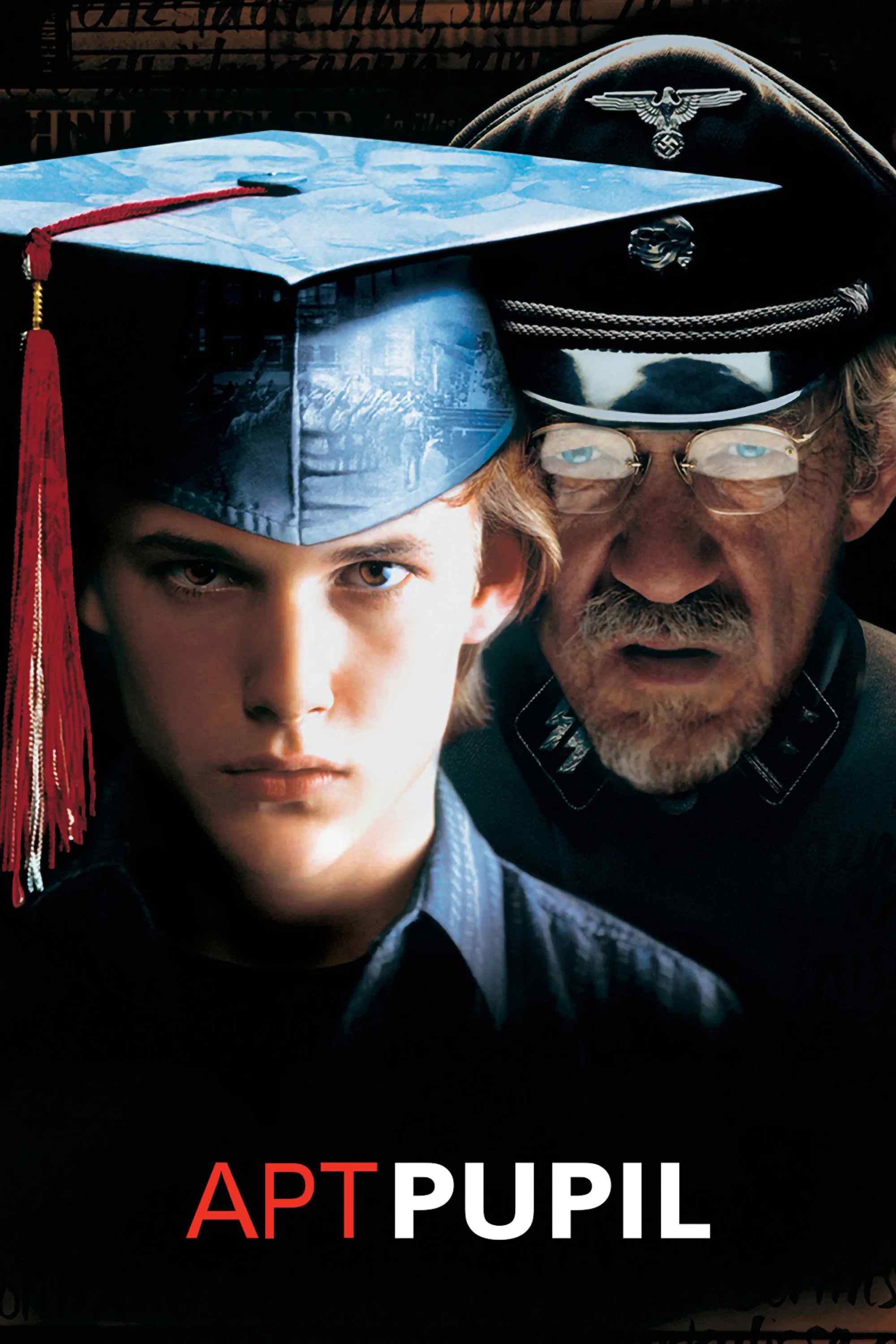 Poster chính thức của phim Phim Tâm Lý, Phim Giật Gân "Kẻ Đội Lốt Học Sinh" (Apt Pupil - 1998), với sự tham gia của diễn viên Brad Renfro và Ian McKellen.