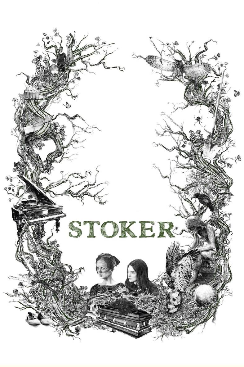 Poster chính thức của phim Phim Tâm Lý, Phim Kinh Dị "Kẻ Đốt Lò" (Stoker - 2013), với sự tham gia của diễn viên Mia Wasikowska và Nicole Kidman.