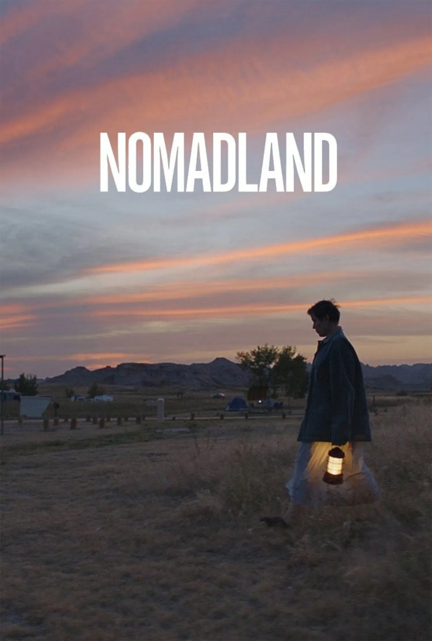 Poster chính thức của phim Phim Tâm Lý "Kẻ Du Mục" (Nomadland - 2021), với sự tham gia của diễn viên Frances McDormand và David Strathairn.
