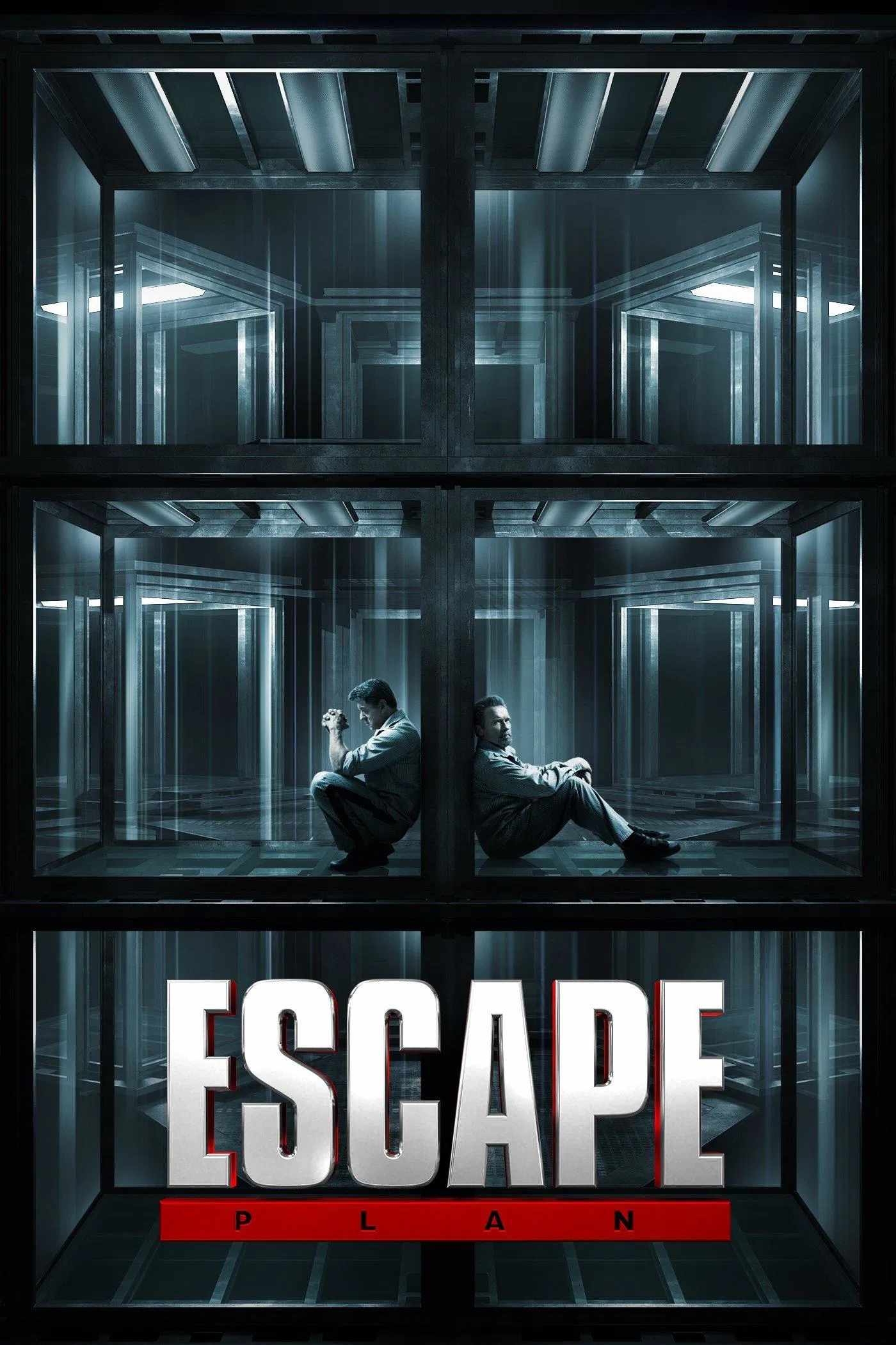Poster chính thức của phim Phim Hành Động, Phim Giật Gân "Kế Hoạch Đào Tẩu" (Escape Plan - 2013), với sự tham gia của diễn viên Sylvester Stallone và Arnold Schwarzenegger.