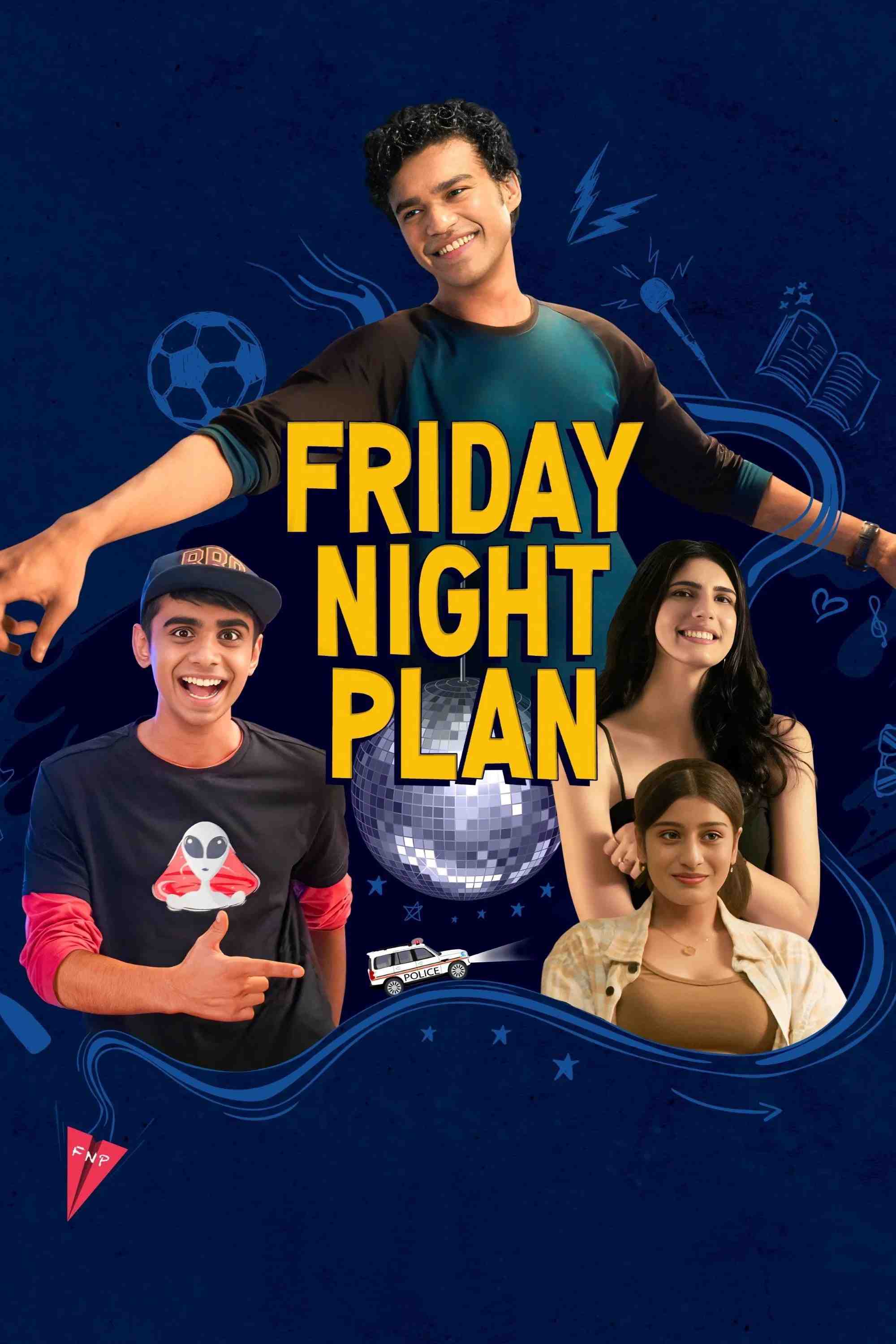 Poster chính thức của phim Phim Hài, Phim Tâm Lý "Kế Hoạch Đêm Thứ Sáu" (Friday Night Plan - 2023), với sự tham gia của diễn viên Babil Khan và Amrith Jayan.