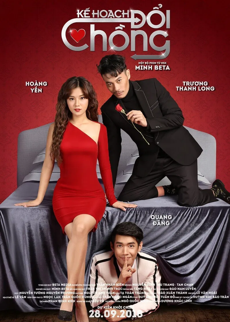 Poster chính thức của phim Phim Hài, Phim Gia Đình "Kế Hoạch Đổi Chồng" (Husband Swap - 2018), với sự tham gia của diễn viên Hoàng Yến Chibi và Quang Đăng.