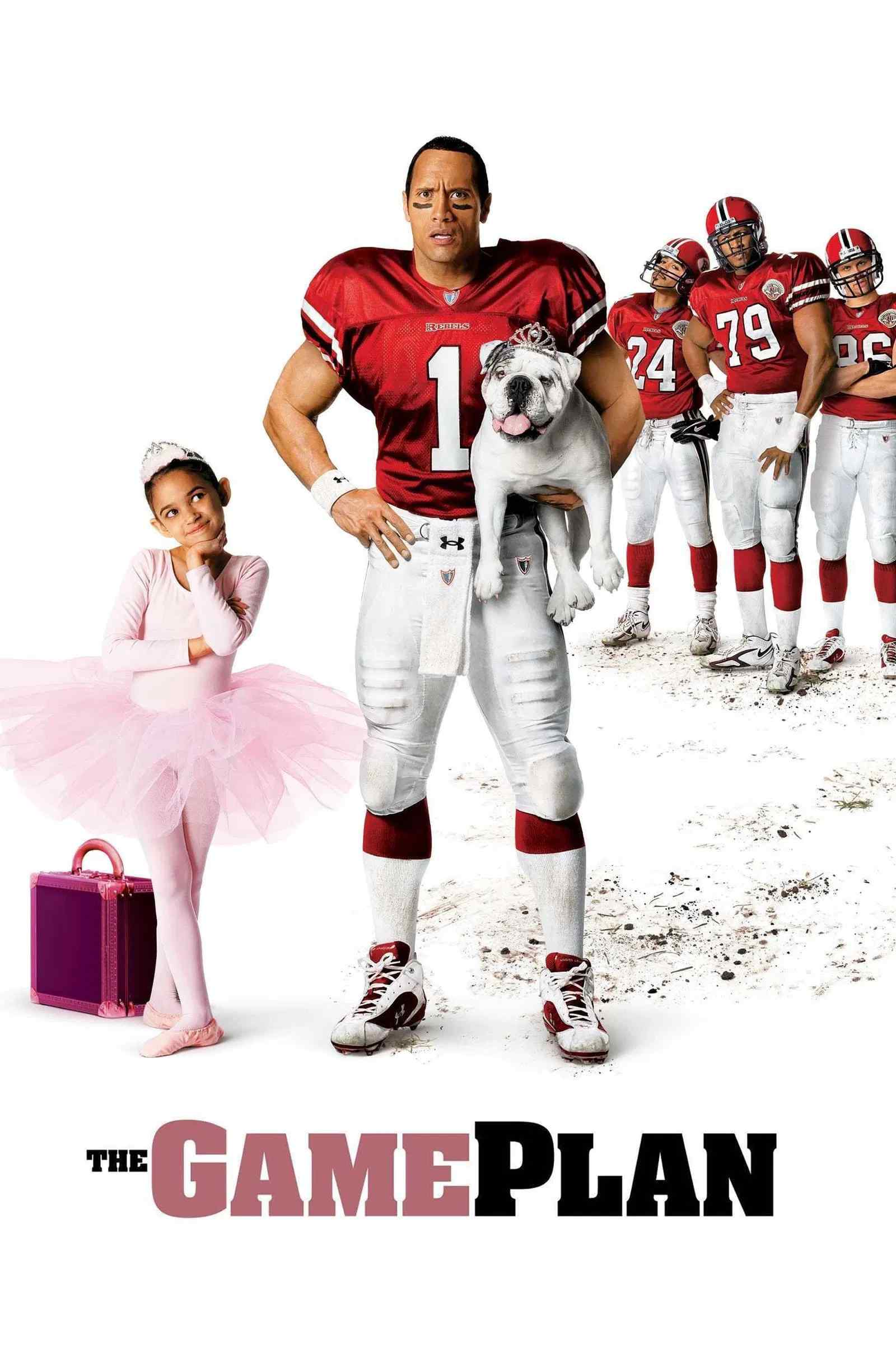 Poster chính thức của phim Phim Hài, Phim Gia Đình "Kế Hoạch Làm Bố" (The Game Plan - 2007), với sự tham gia của diễn viên Dwayne Johnson và Madison Pettis.