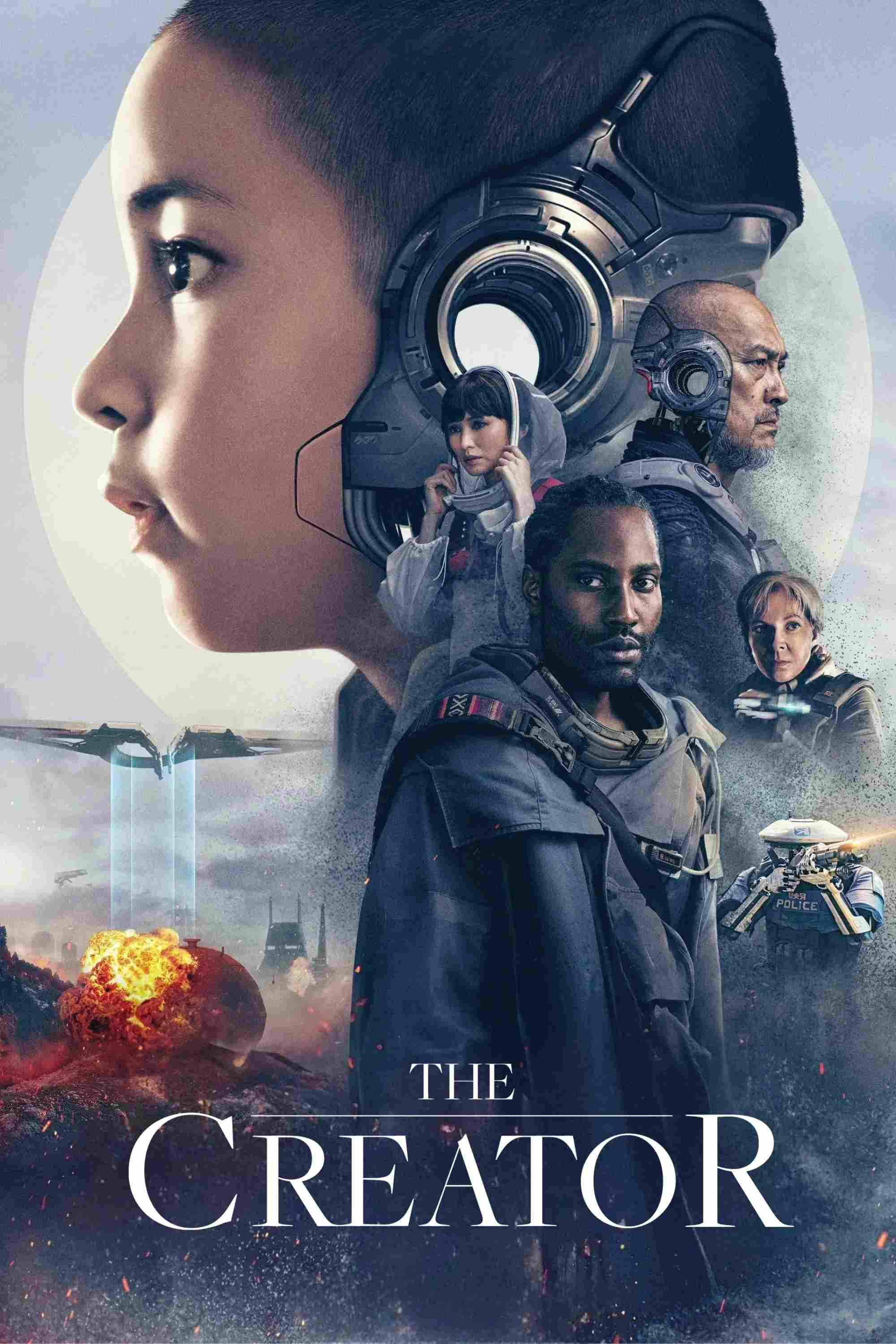 Poster chính thức của phim Phim Viễn Tưởng, Phim Hành Động "Kẻ Kiến Tạo" (The Creator - 2023), với sự tham gia của diễn viên John David Washington và Madeleine Yuna Voyles.