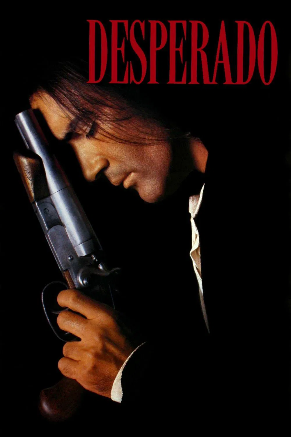 Poster chính thức của phim Phim Giật Gân, Phim Hành Động "Kẻ Liều Mạng" (Desperado - 1995), với sự tham gia của diễn viên Antonio Banderas và Salma Hayek Pinault.