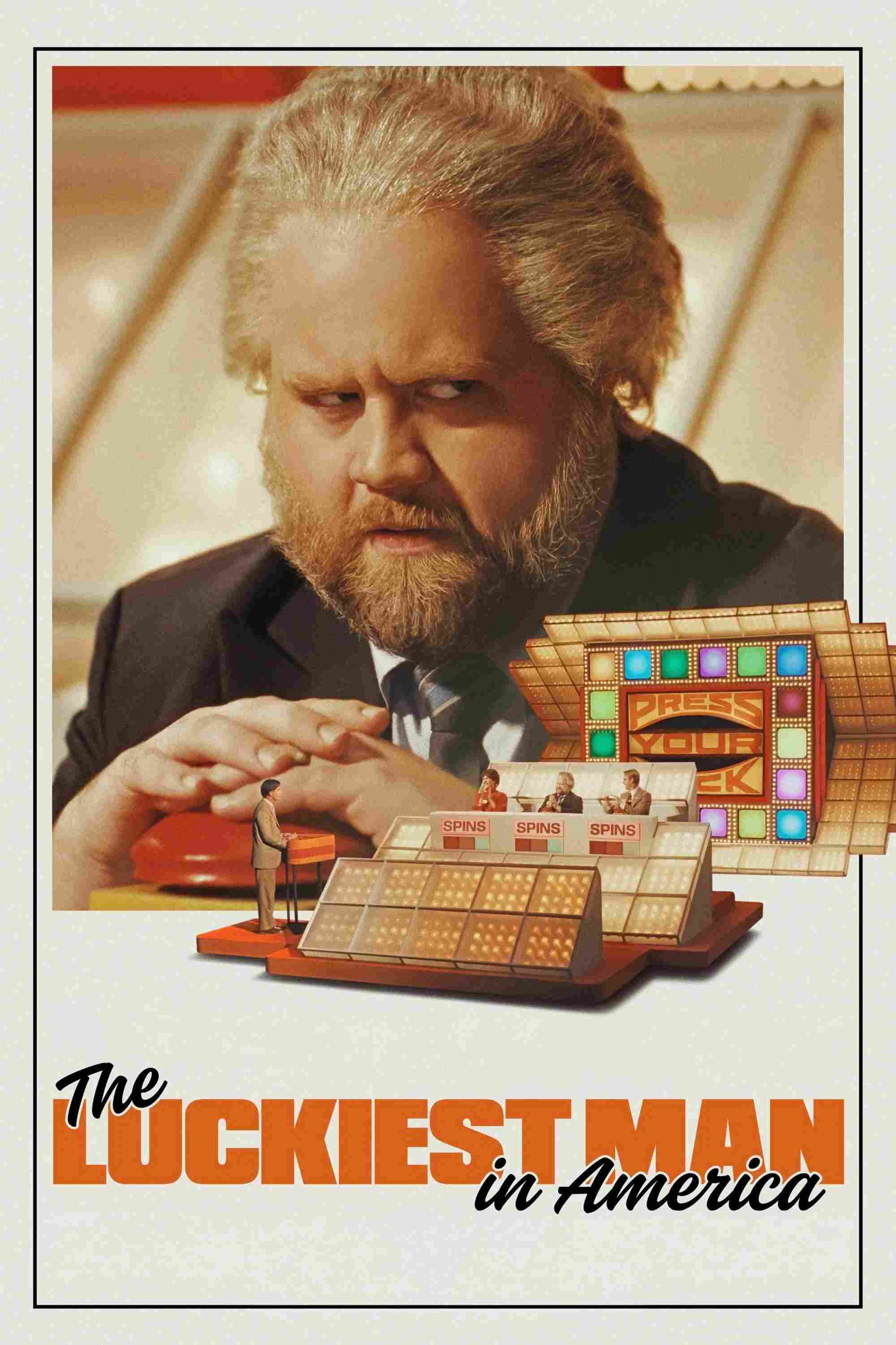 Poster chính thức của phim Phim Tâm Lý, Phim Lịch Sử "Kẻ May Mắn Nhất Nước Mỹ" (The Luckiest Man in America - 2025), với sự tham gia của diễn viên Paul Walter Hauser và Walton Goggins.