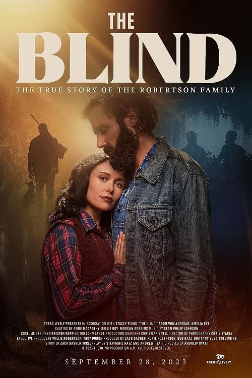 Poster chính thức của phim Phim Tâm Lý, Phim Tình Cảm "Kẻ Mù" (The Blind - 2023), với sự tham gia của diễn viên Aron von Andrian và Amelia Eve.