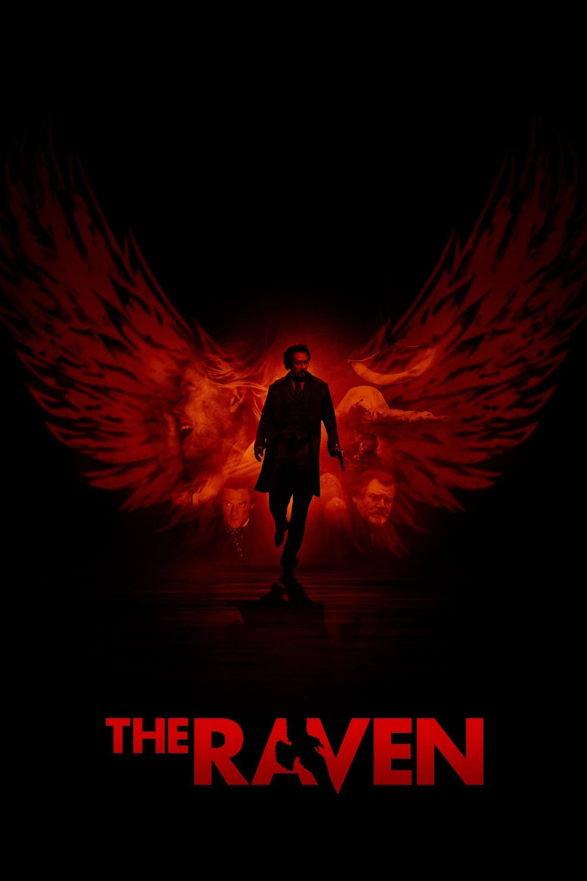 Poster chính thức của phim Phim Hình Sự, Phim Giật Gân "Kẻ Săn Mồi" (The Raven - 2012), với sự tham gia của diễn viên John Cusack và Luke Evans.