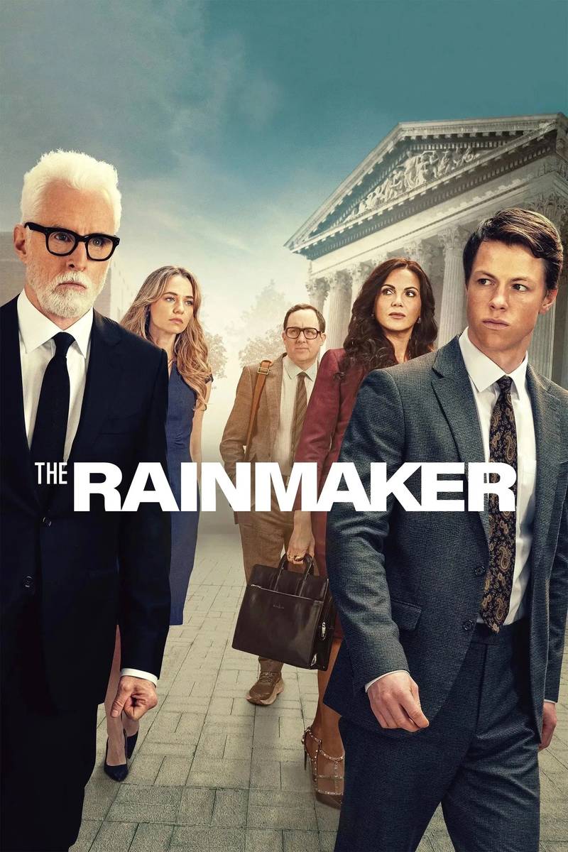 Poster chính thức của phim Phim Tâm Lý, Phim Bí Ẩn "Kẻ Tạo Mưa" (The Rainmaker - 2025), với sự tham gia của diễn viên Milo Callaghan và Lana Parrilla.