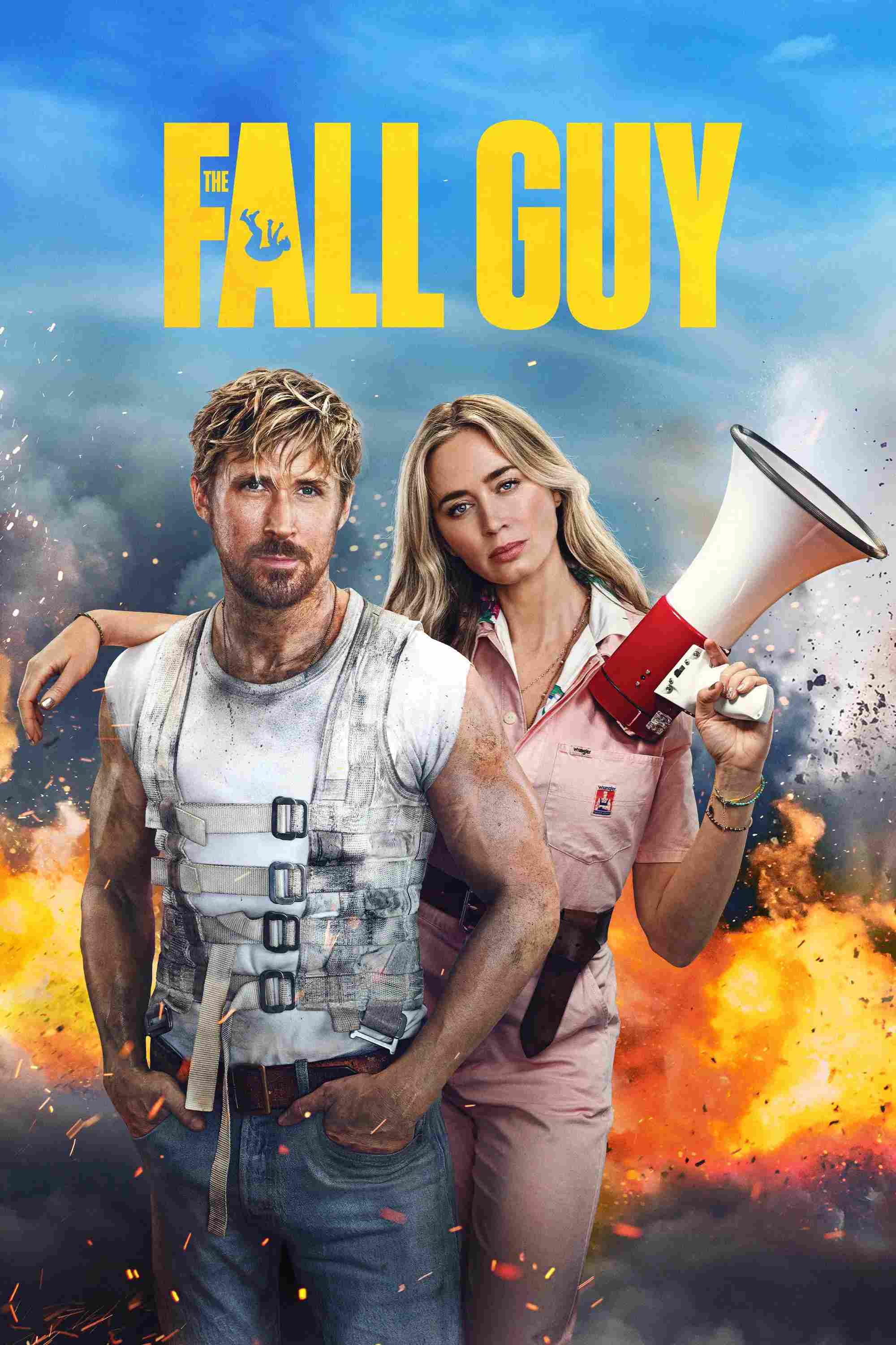 Poster chính thức của phim Phim Hành Động, Phim Hài "Kẻ Thế Thân" (The Fall Guy - 2024), với sự tham gia của diễn viên Ryan Gosling và Emily Blunt.