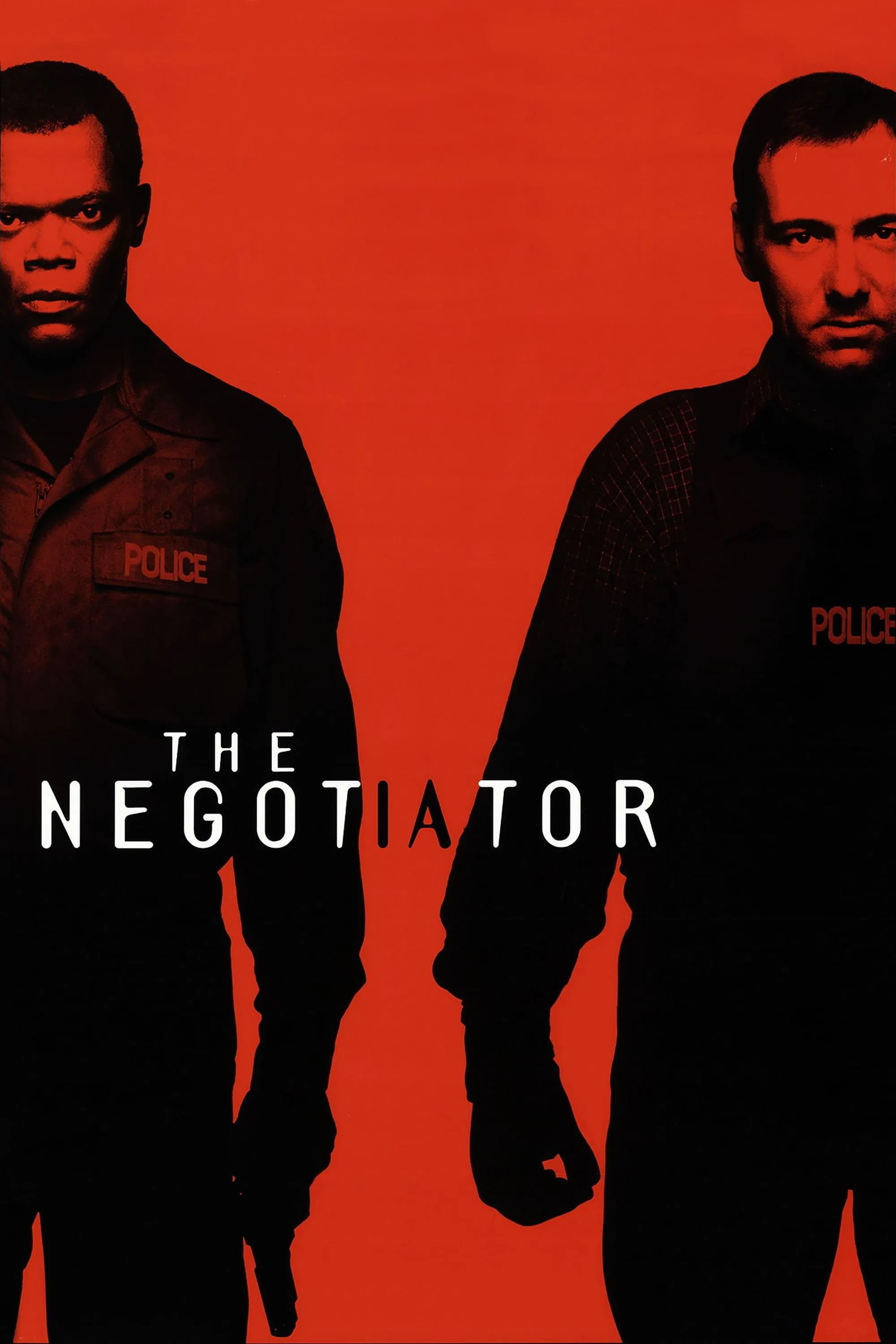Poster chính thức của phim Phim Hành Động, Phim Hình Sự "Kẻ Thương Thuyết" (The Negotiator - 1998), với sự tham gia của diễn viên Samuel L. Jackson và Kevin Spacey.
