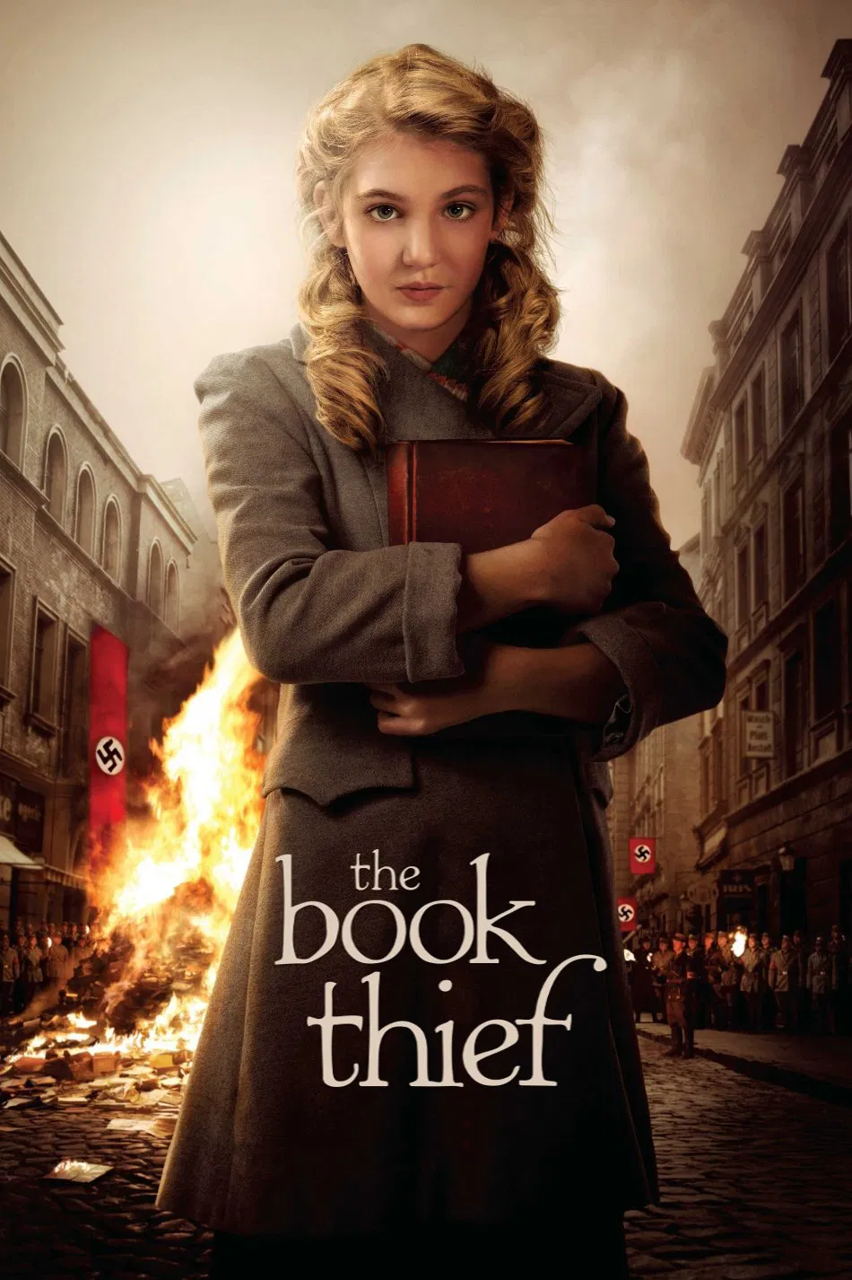 Poster chính thức của phim Phim Tâm Lý "Kẻ Trộm Sách" (The Book Thief - 2013), với sự tham gia của diễn viên Geoffrey Rush và Sophie Nélisse.