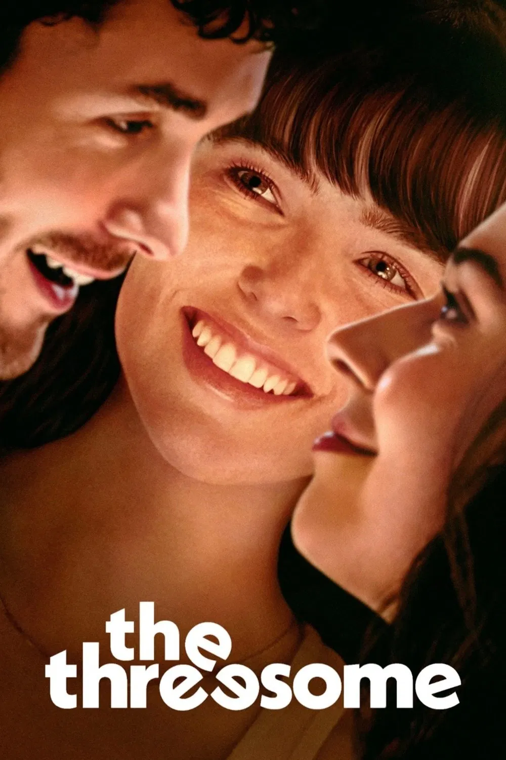 Poster chính thức của phim Phim Hài, Phim Tình Cảm "Kèo Tay Ba" (The Threesome - 2025), với sự tham gia của diễn viên Zoey Deutch và Jonah Hauer-King.