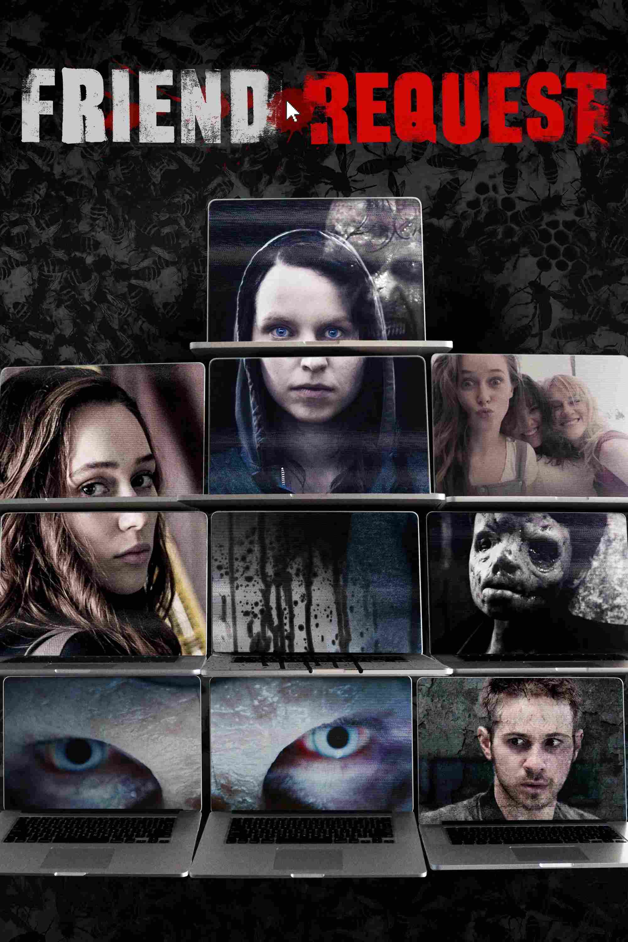 Poster chính thức của phim Phim Kinh Dị, Phim Giật Gân "Kết Bạn Với Ma" (Friend Request - 2016), với sự tham gia của diễn viên Alycia Debnam-Carey và Connor Paolo.