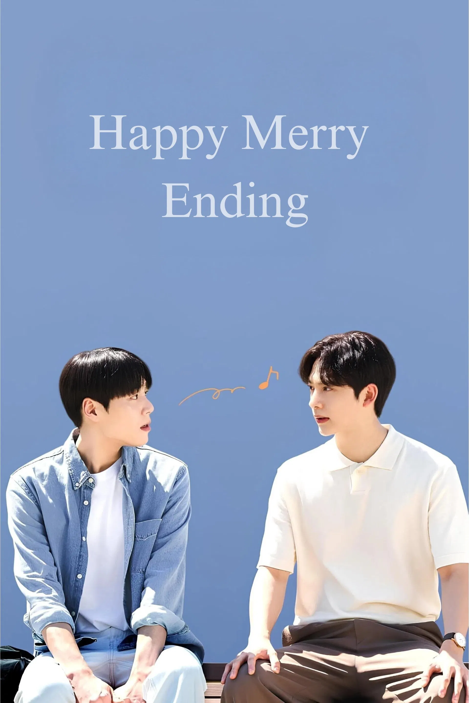 Poster chính thức của phim Phim Tâm Lý "Kết Thúc Nhiệm Màu" (Happy Merry Ending - 2023), với sự tham gia của diễn viên Lee Dong-won và Byun Sung-tae.