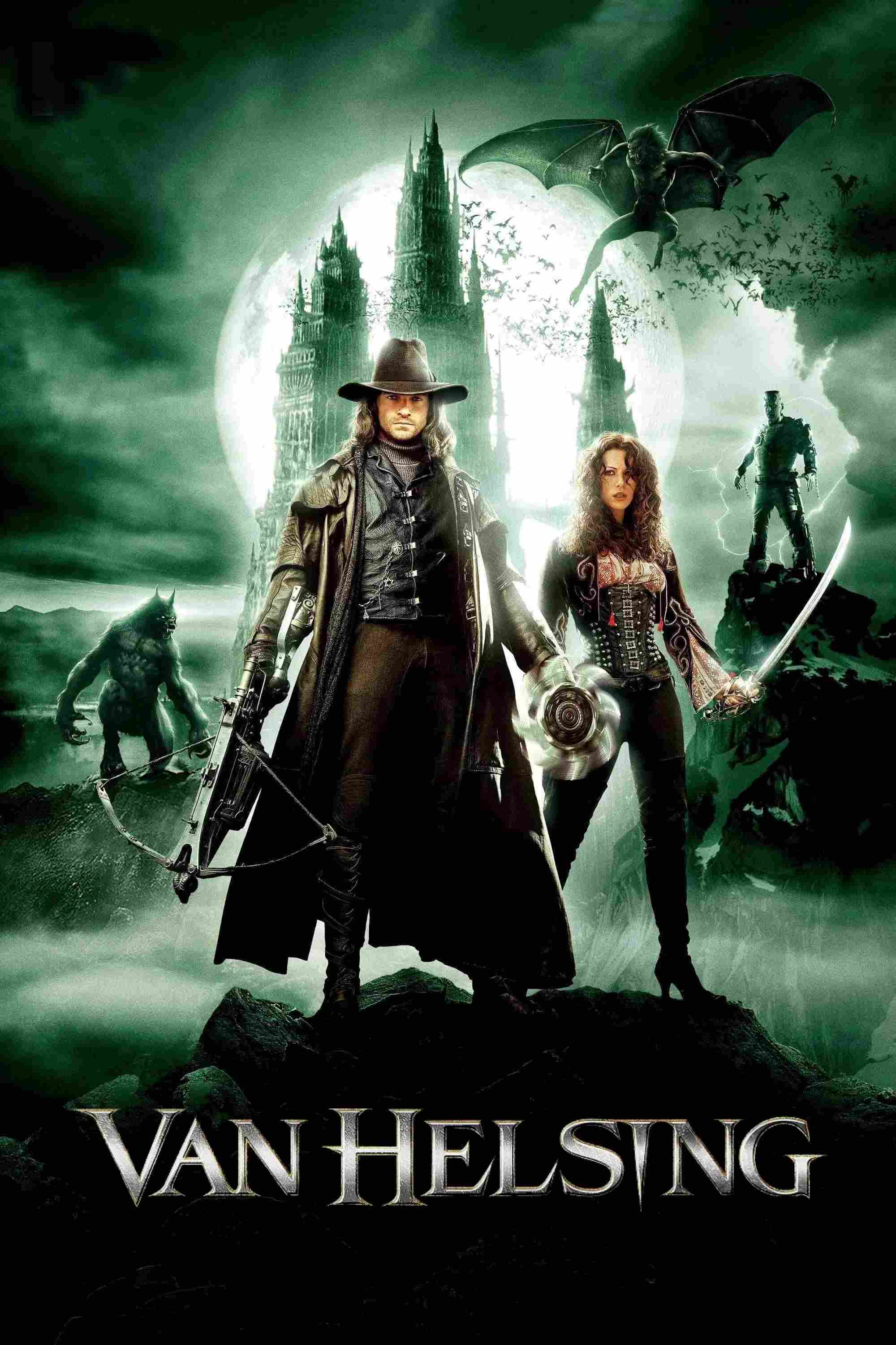 Poster chính thức của phim Phim Kinh Dị, Phim Phiêu Lưu "Khắc Tinh Của Ma Cà Rồng" (Van Helsing - 2004), với sự tham gia của diễn viên Hugh Jackman và Kate Beckinsale.