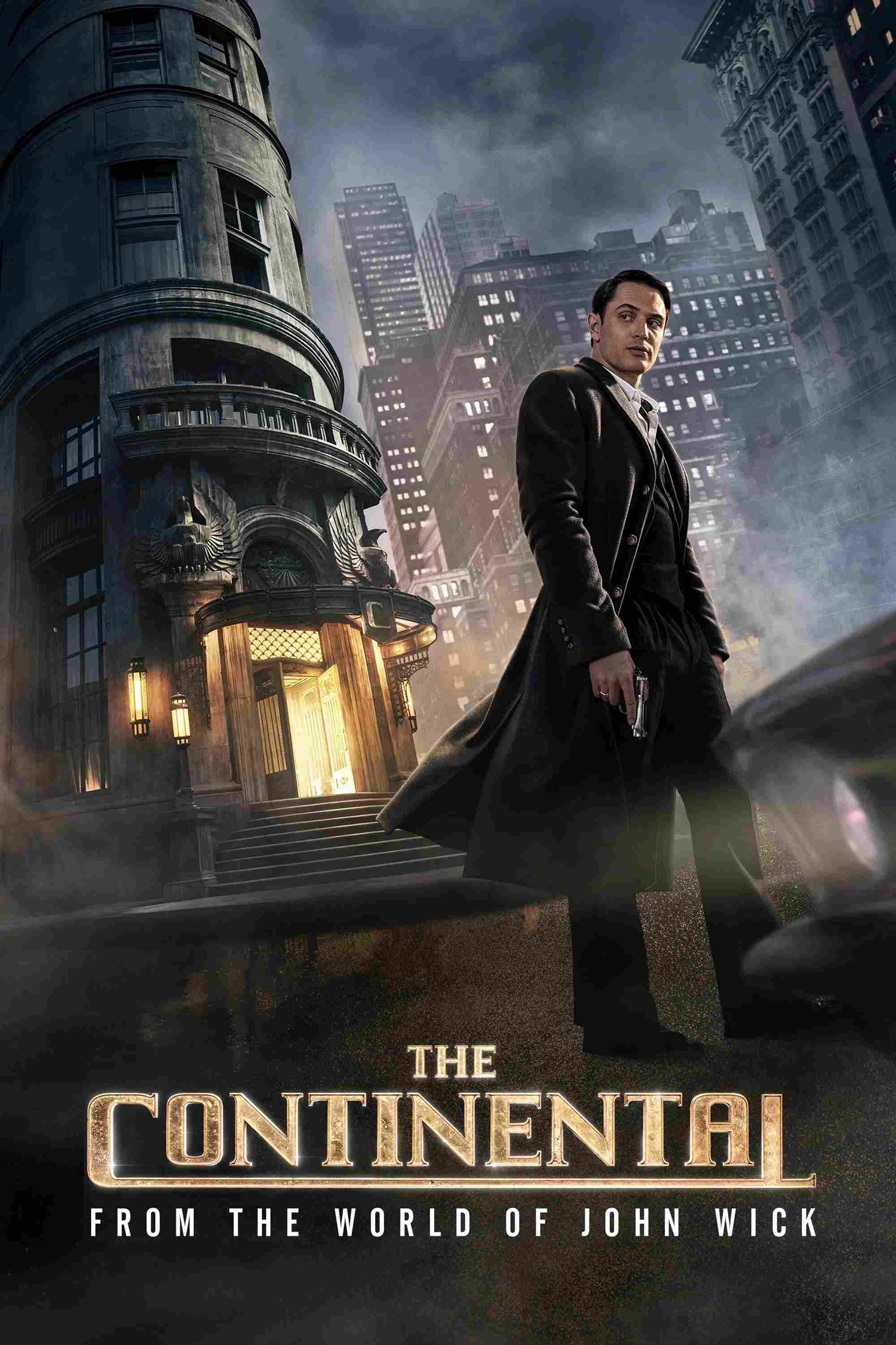 Poster chính thức của phim Phim Hình Sự, Phim Tâm Lý "Khách Sạn Continental: Từ Thế Giới của John Wick" (The Continental: From the World of John Wick - 2023), với sự tham gia của diễn viên Colin Woodell và Mel Gibson.