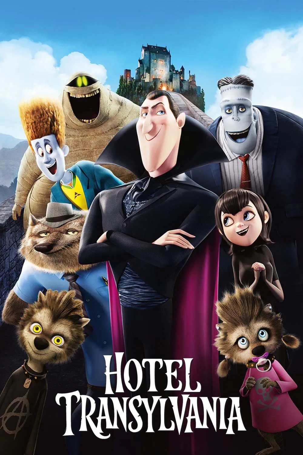 Poster chính thức của phim Phim Hoạt Hình, Phim Hài "Khách Sạn Huyền Bí" (Hotel Transylvania - 2012), với sự tham gia của diễn viên Adam Sandler và Andy Samberg.
