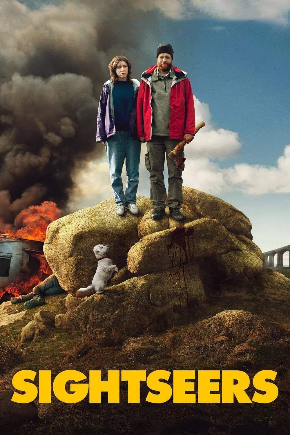 Poster chính thức của phim Phim Hài, Phim Hình Sự "Khách Tham Quan" (Sightseers - 2012), với sự tham gia của diễn viên Alice Lowe và Steve Oram.