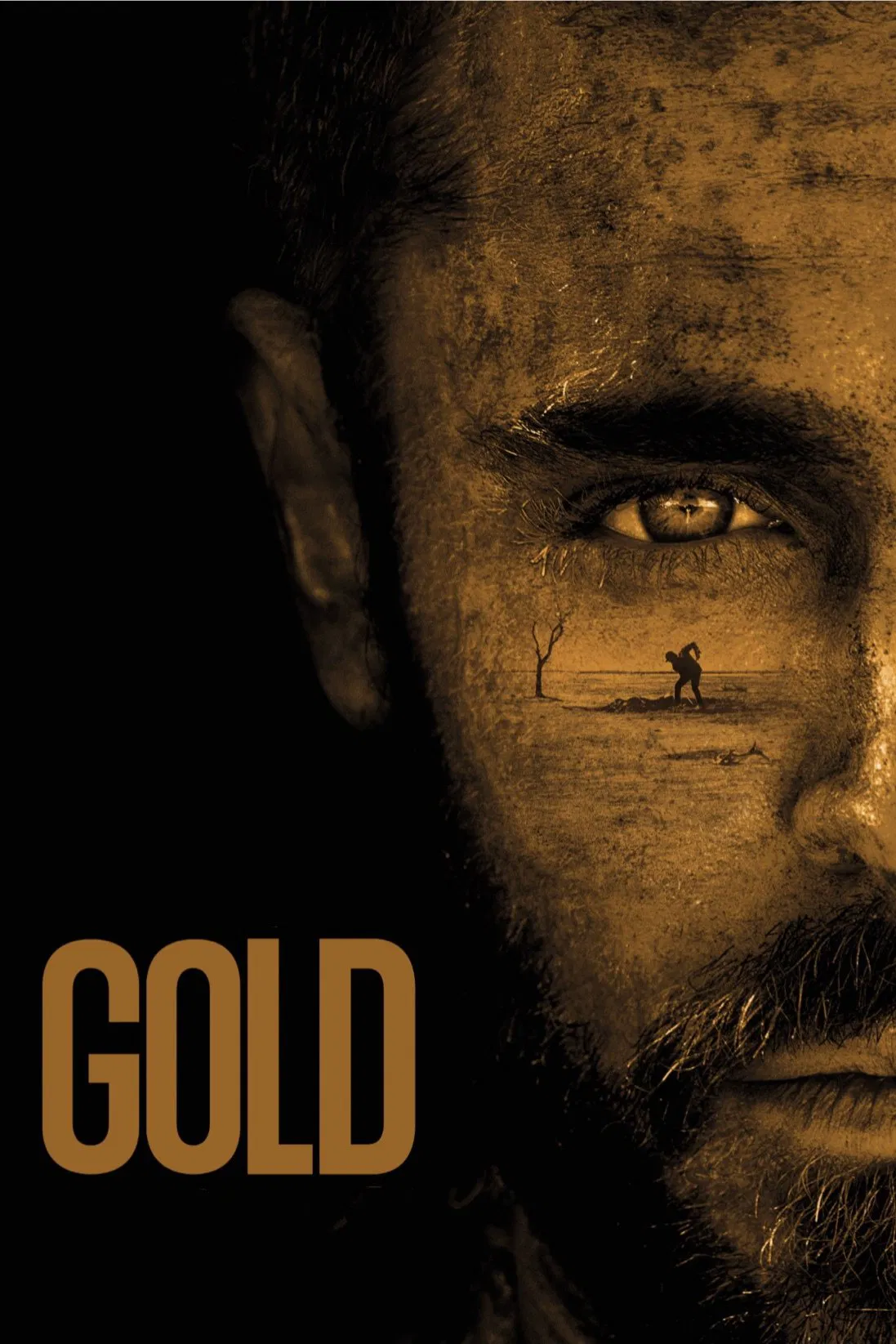 Poster chính thức của phim Phim Hành Động, Phim Phiêu Lưu "Khai Quật Vàng" (Gold - 2022), với sự tham gia của diễn viên Zac Efron và Anthony Hayes.