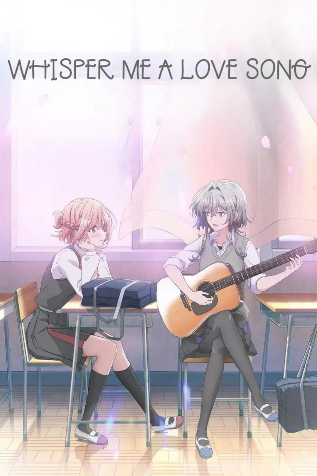Poster chính thức của phim Phim Hoạt Hình, Phim Hài "Khẽ Hát Lời Yêu (Sasayaku You ni Koi wo Utau)" (Whisper Me a Love Song - 2024), với sự tham gia của diễn viên Hana Shimano và Asami Seto.