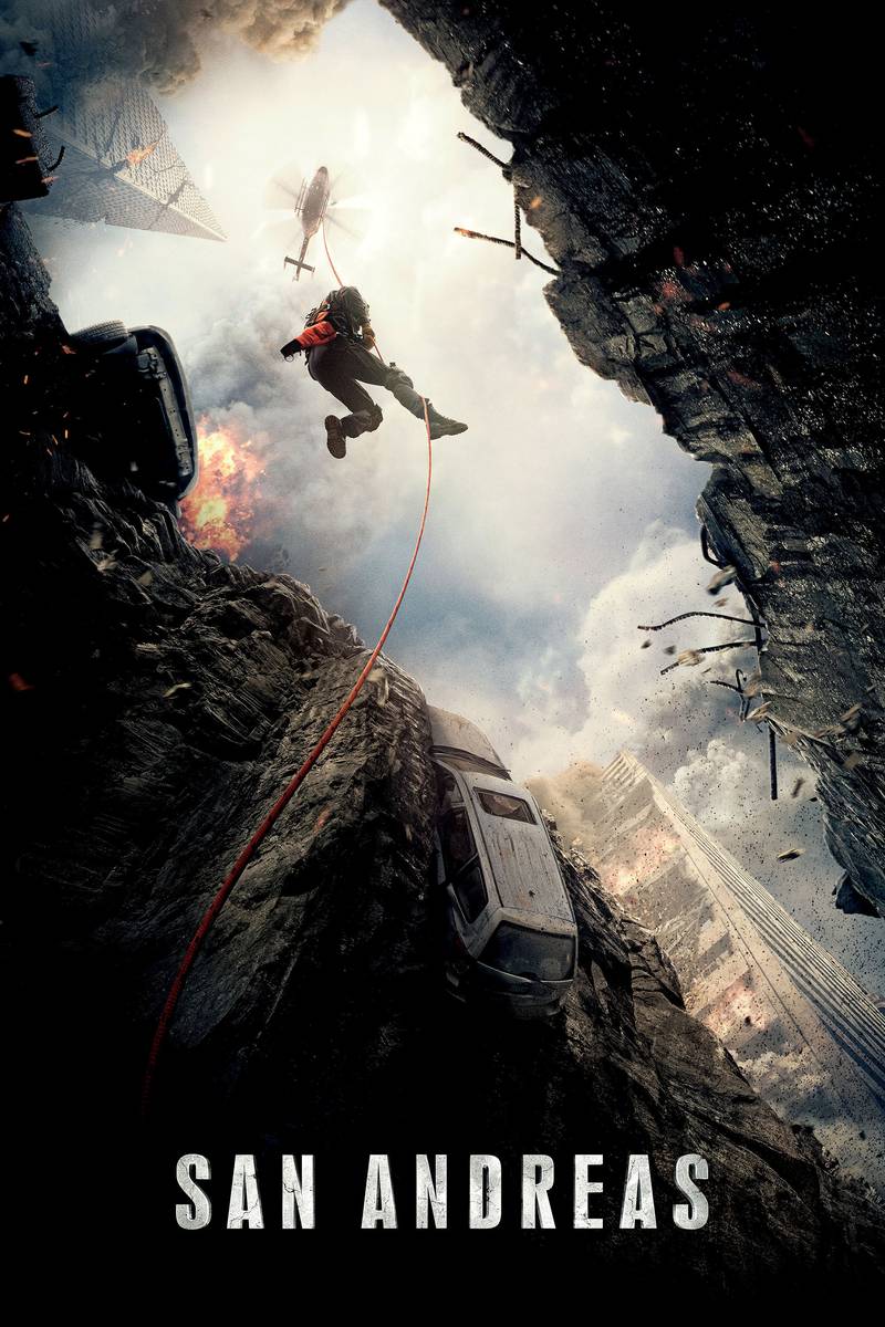 Poster chính thức của phim Phim Hành Động, Phim Tâm Lý "Khe Nứt San Andreas" (San Andreas - 2015), với sự tham gia của diễn viên Dwayne Johnson và Alexandra Daddario.