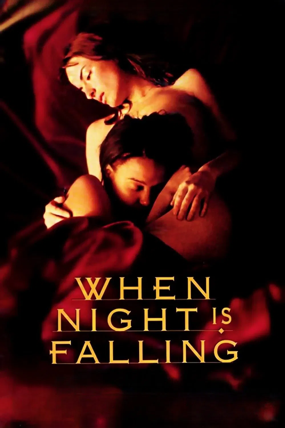 Poster chính thức của phim Phim Tâm Lý, Phim Tình Cảm "Khi Đêm Buông Xuống" (When Night Is Falling - 1995), với sự tham gia của diễn viên Pascale Bussières và Rachael Crawford.