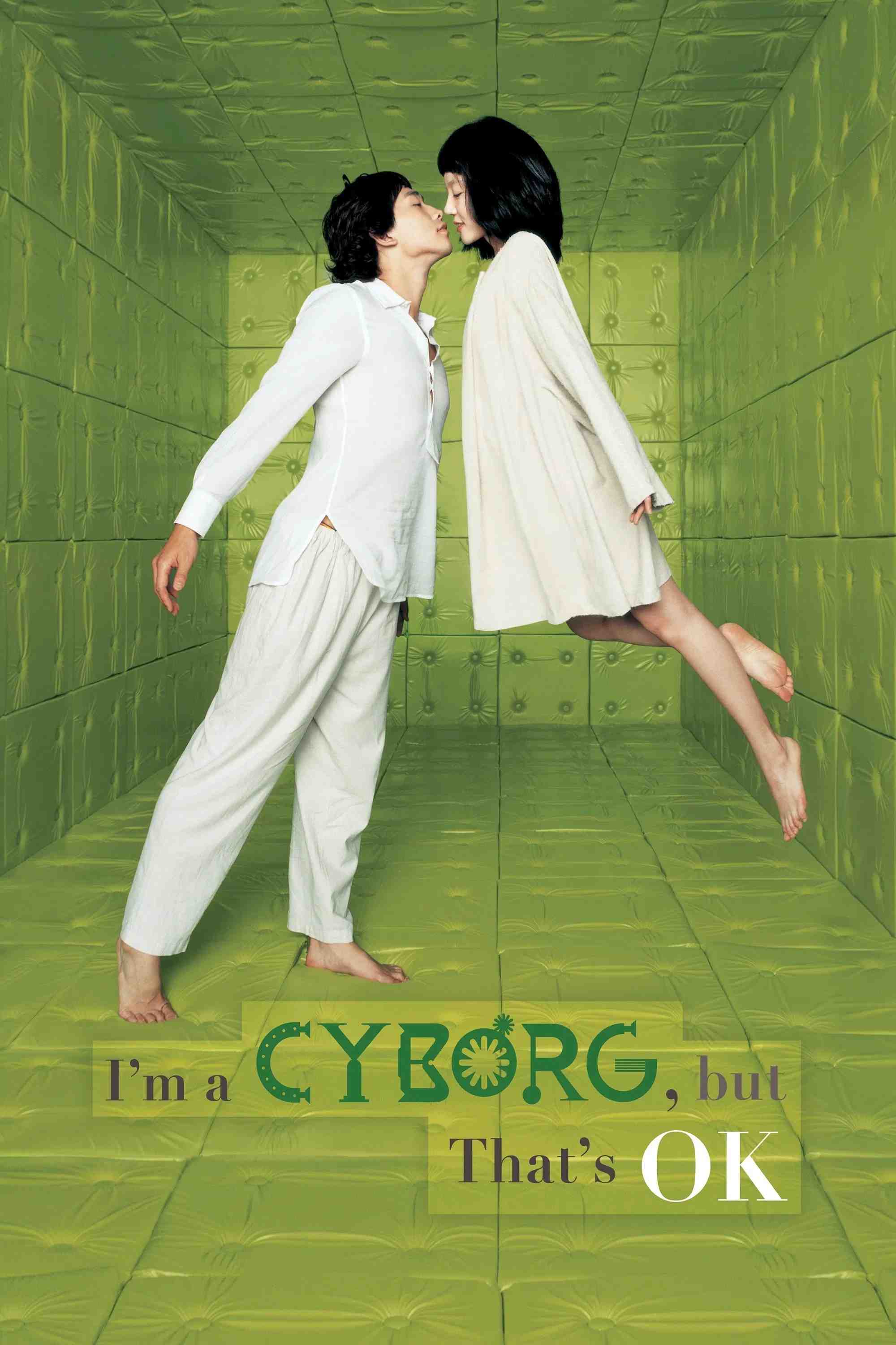 Poster chính thức của phim Phim Tâm Lý, Phim Hài "Khi người điên yêu" (I'm a Cyborg, But That's OK - 2006), với sự tham gia của diễn viên Lim Soo-jung và Rain.