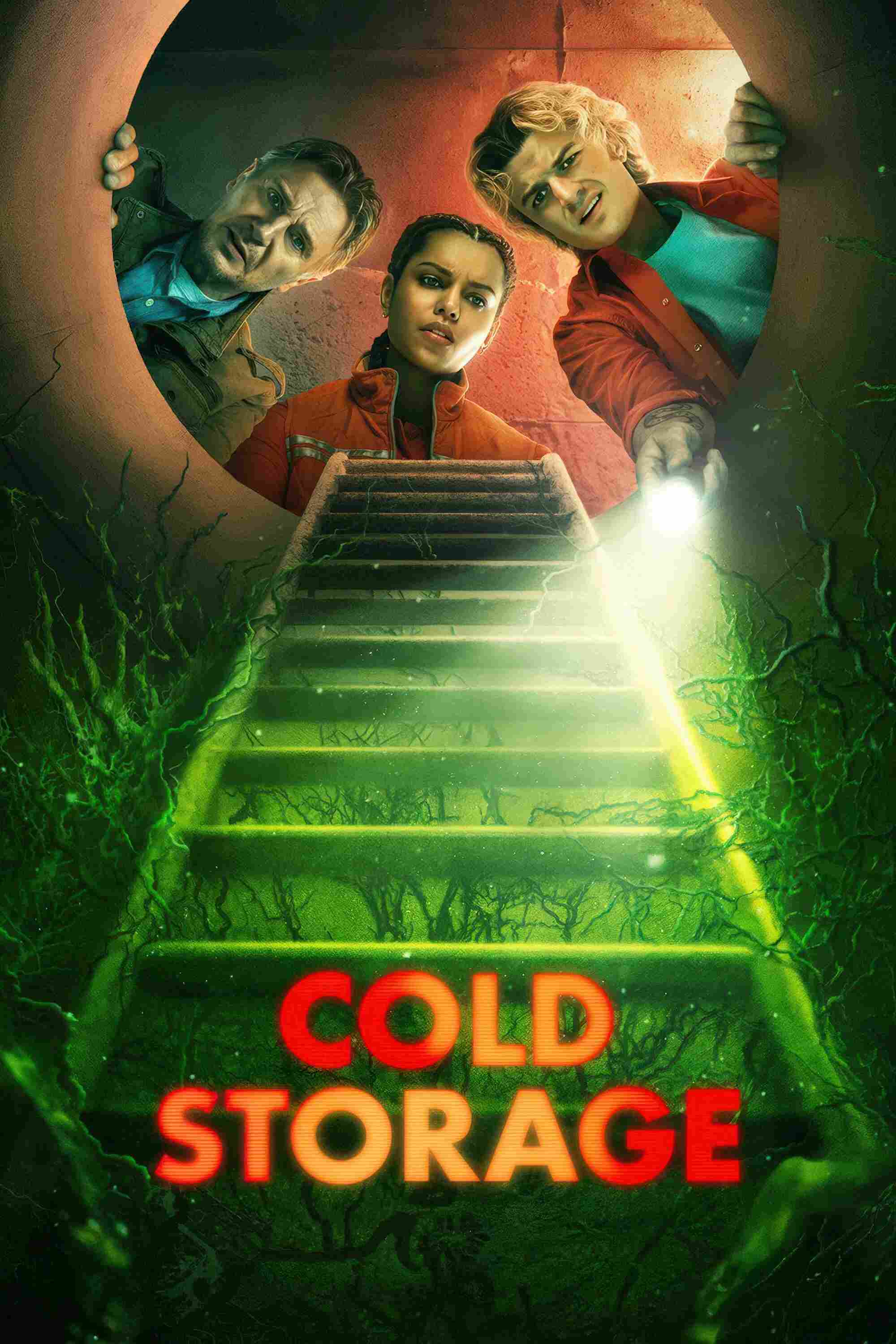 Poster chính thức của phim Phim Hài, Phim Kinh Dị "Kho Chứa Chết Chóc" (Cold Storage - 2026), với sự tham gia của diễn viên Joe Keery và Georgina Campbell.