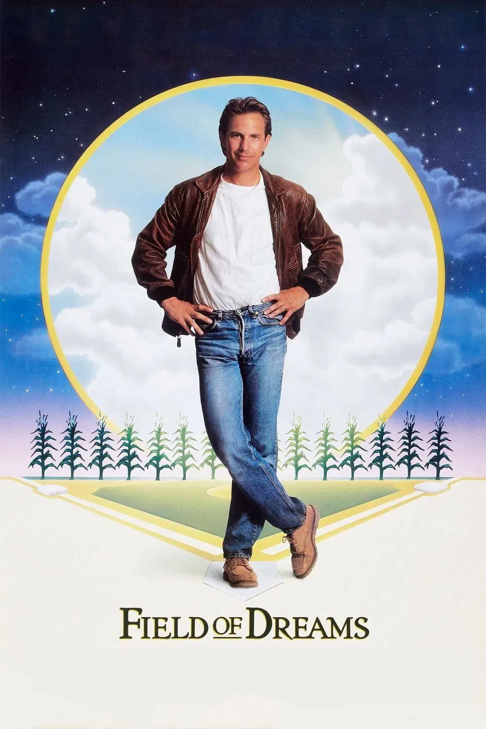 Poster chính thức của phim Phim Tâm Lý, Phim Giả Tượng "Khoảng Trời Ước Mơ" (Field of Dreams - 1989), với sự tham gia của diễn viên Kevin Costner và Amy Madigan.