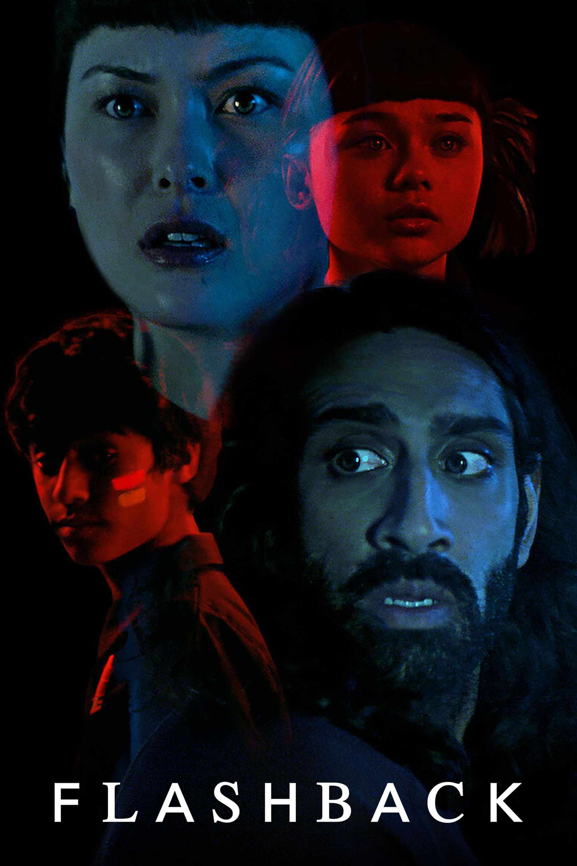 Poster chính thức của phim Phim Giả Tượng, Phim Tình Cảm "Khoảnh Khắc Chết" (Flashback - 2023), với sự tham gia của diễn viên Jemma Moore và Amar Chadha-Patel.
