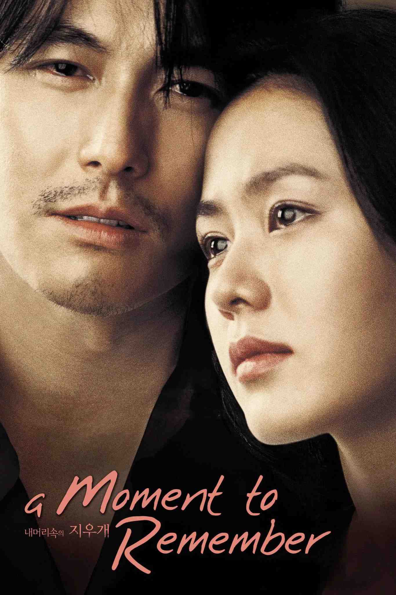 Poster chính thức của phim Phim Tâm Lý, Phim Tình Cảm "Khoảnh Khắc Để Nhớ" (A Moment to Remember - 2004), với sự tham gia của diễn viên Jung Woo-sung và Son Ye-jin.