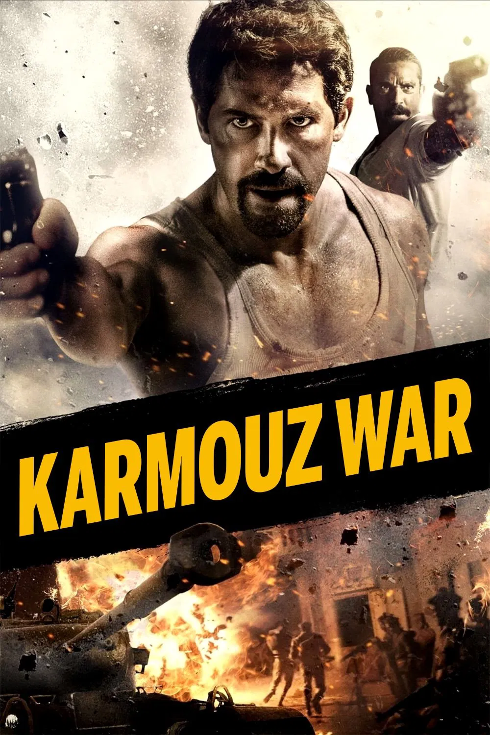Poster chính thức của phim Phim Hành Động, Phim Chiến Tranh "Không Đầu Hàng" (Karmouz War - 2018), với sự tham gia của diễn viên Amir Karara và Ghada Abdel Razek.