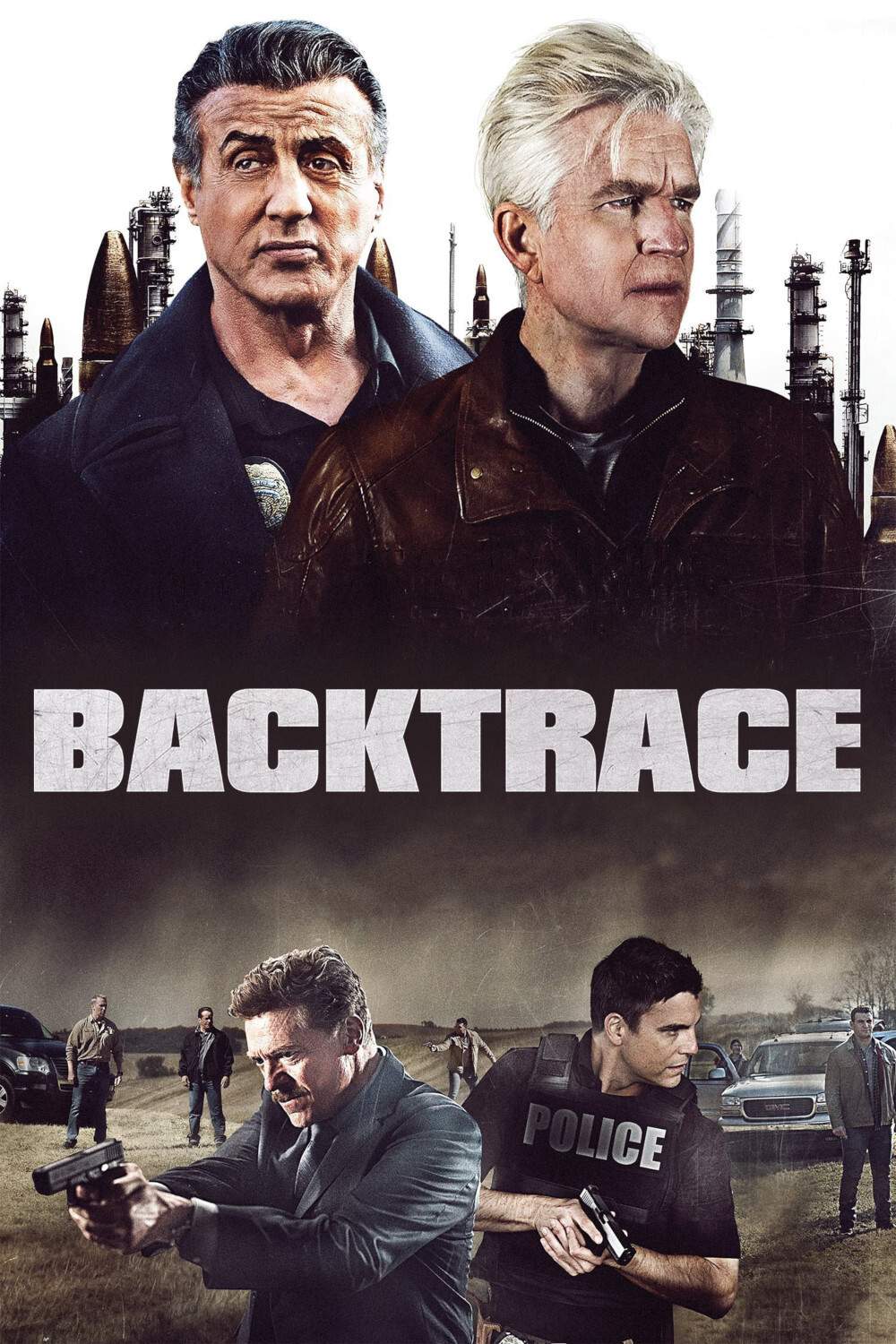 Poster chính thức của phim Phim Hình Sự, Phim Hành Động "Không Dấu Vết" (Backtrace - 2018), với sự tham gia của diễn viên Matthew Modine và Ryan Guzman.