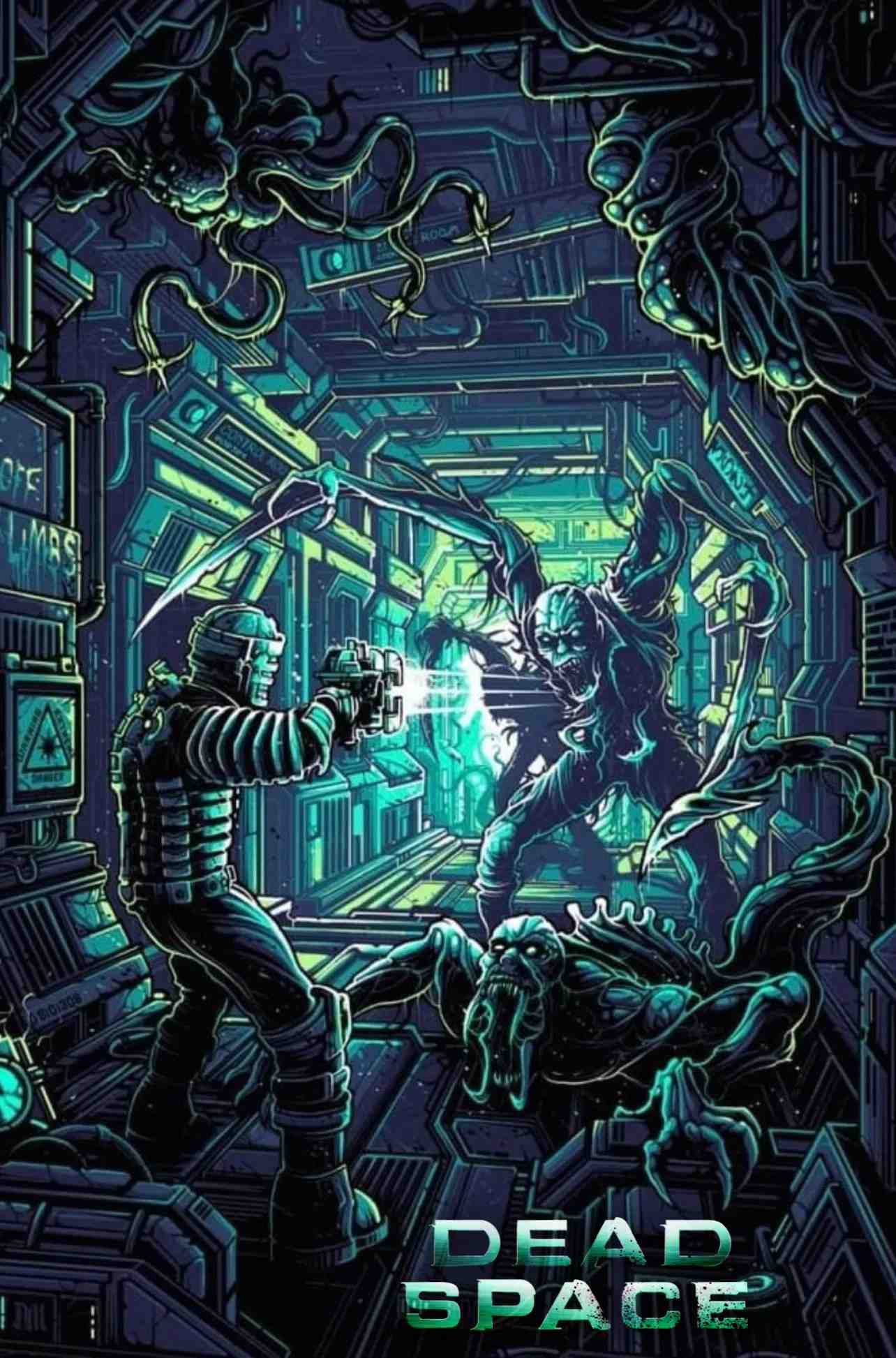 Poster chính thức của phim Phim Hoạt Hình, Phim Kinh Dị "Không Gian Chết: Sự Sụp Đổ" (Dead Space: Downfall - 2008), với sự tham gia của diễn viên Bruce Boxleitner và Grey DeLisle.