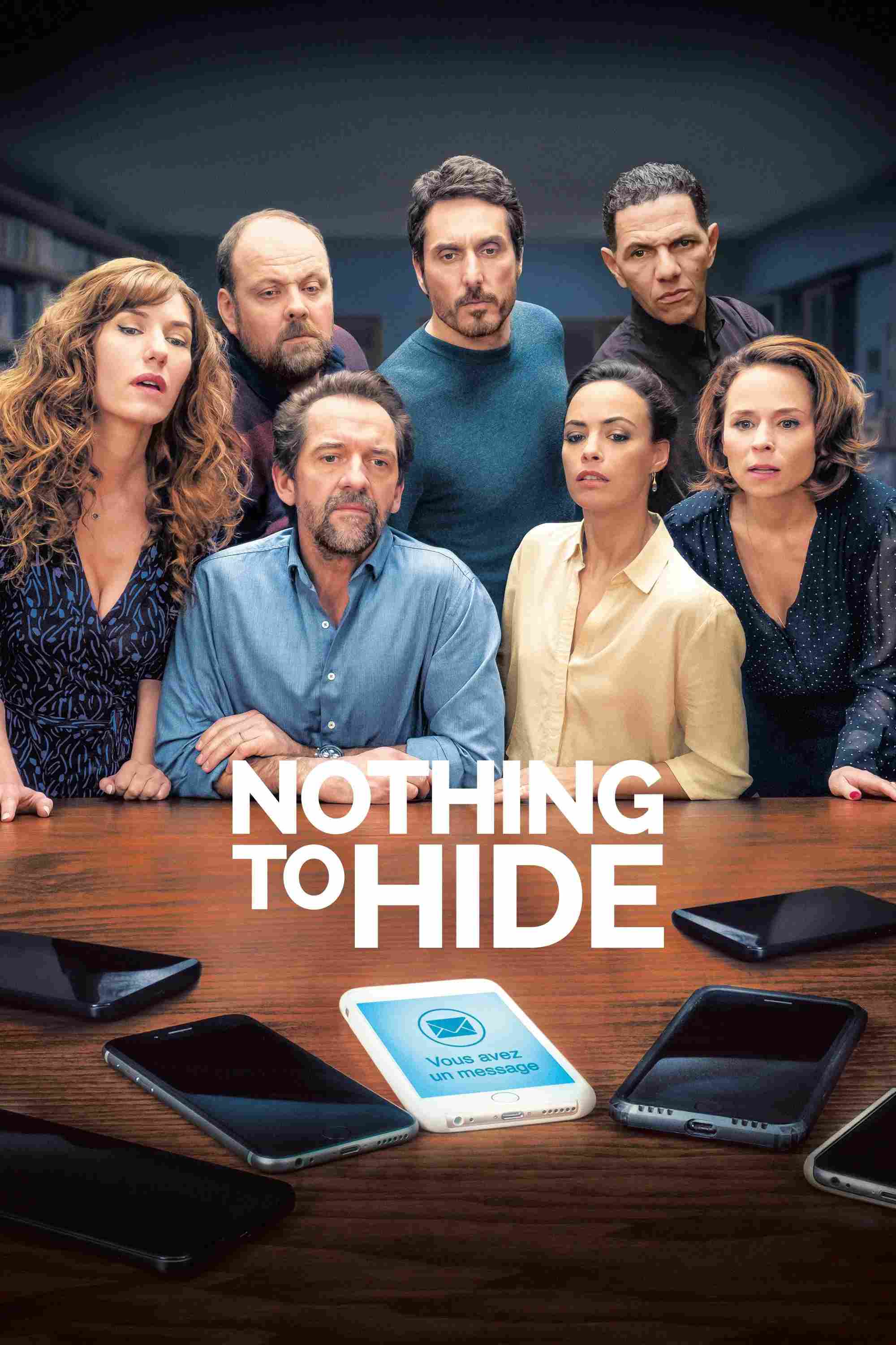 Poster chính thức của phim Phim Tâm Lý, Phim Hài "Không Giấu Giếm" (Nothing to Hide - 2018), với sự tham gia của diễn viên Bérénice Bejo và Stéphane De Groodt.