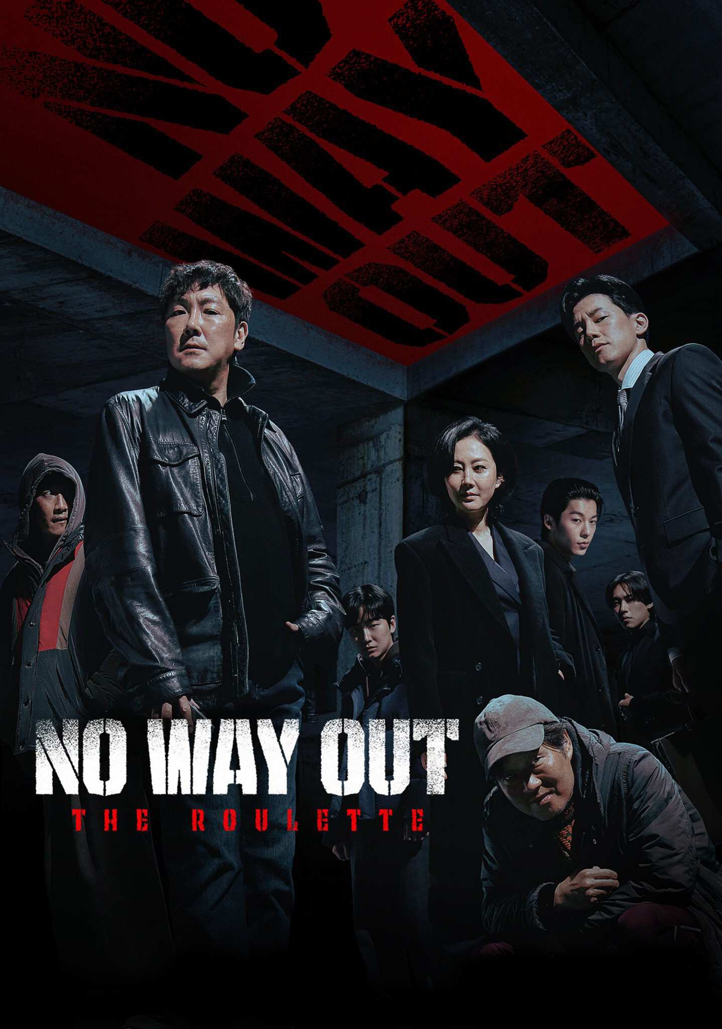 Poster chính thức của phim Phim Hình Sự, Phim Hành Động & Phiêu Lưu "Không Lối Thoát: Trò Chơi Roulette" (No Way Out: The Roulette - 2024), với sự tham gia của diễn viên Cho Jin-woong và You Chea-myung.
