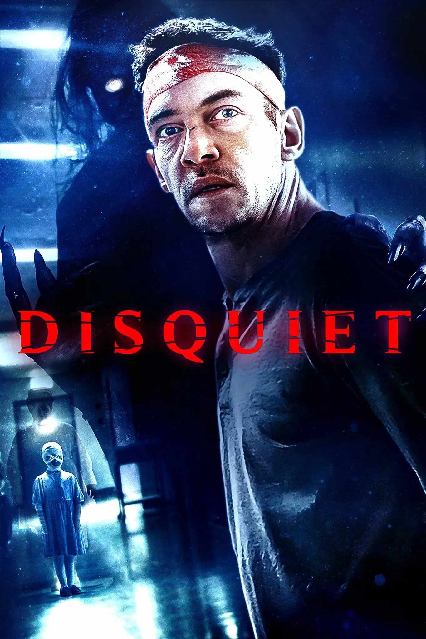 Poster chính thức của phim Phim Kinh Dị, Phim Giật Gân "Không lối thoát" (Disquiet - 2023), với sự tham gia của diễn viên Jonathan Rhys Meyers và Rachelle Goulding.