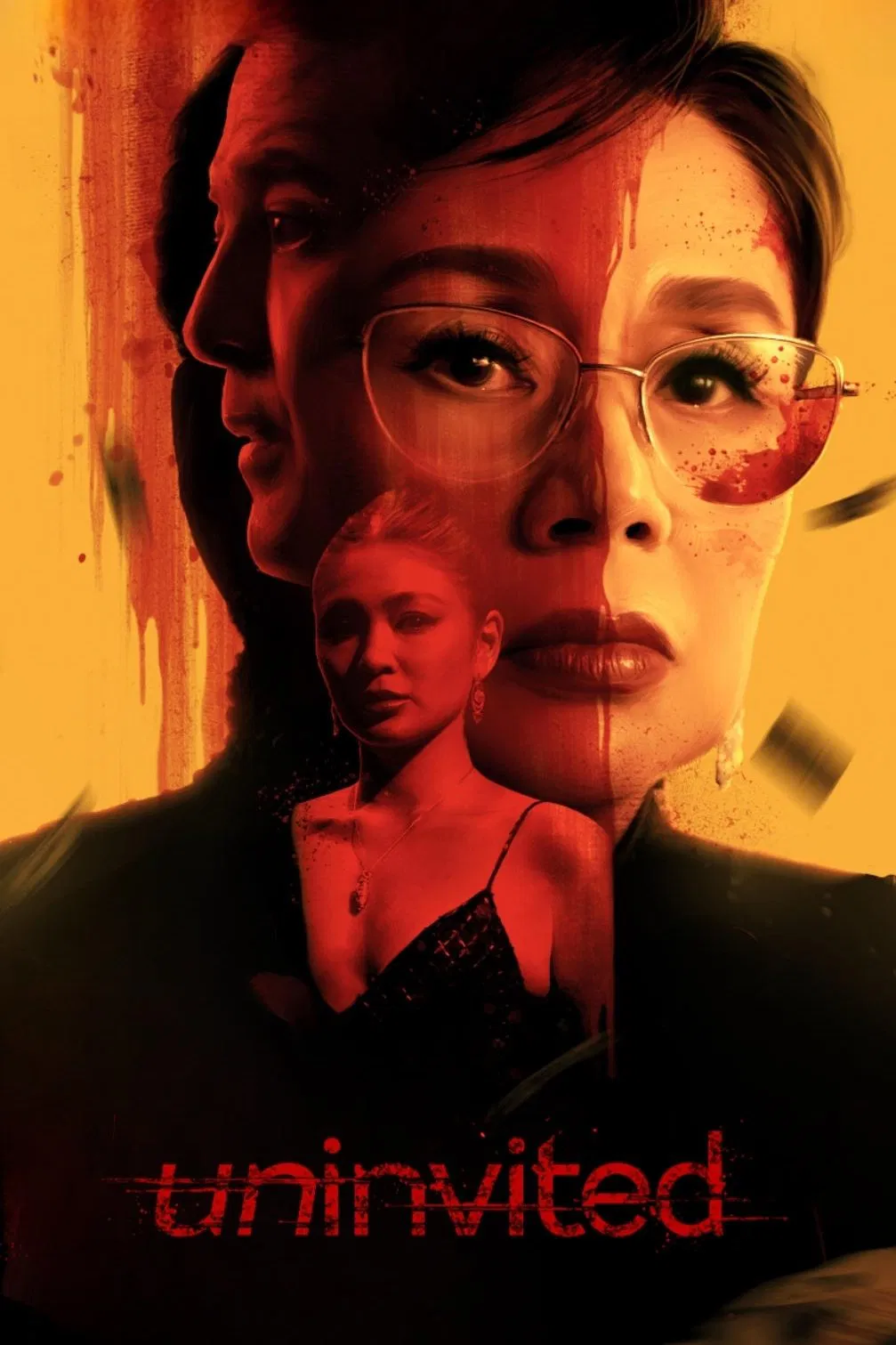 Poster chính thức của phim Phim Giật Gân "Không Mời" (Uninvited - 2024), với sự tham gia của diễn viên Vilma Santos và Aga Muhlach.