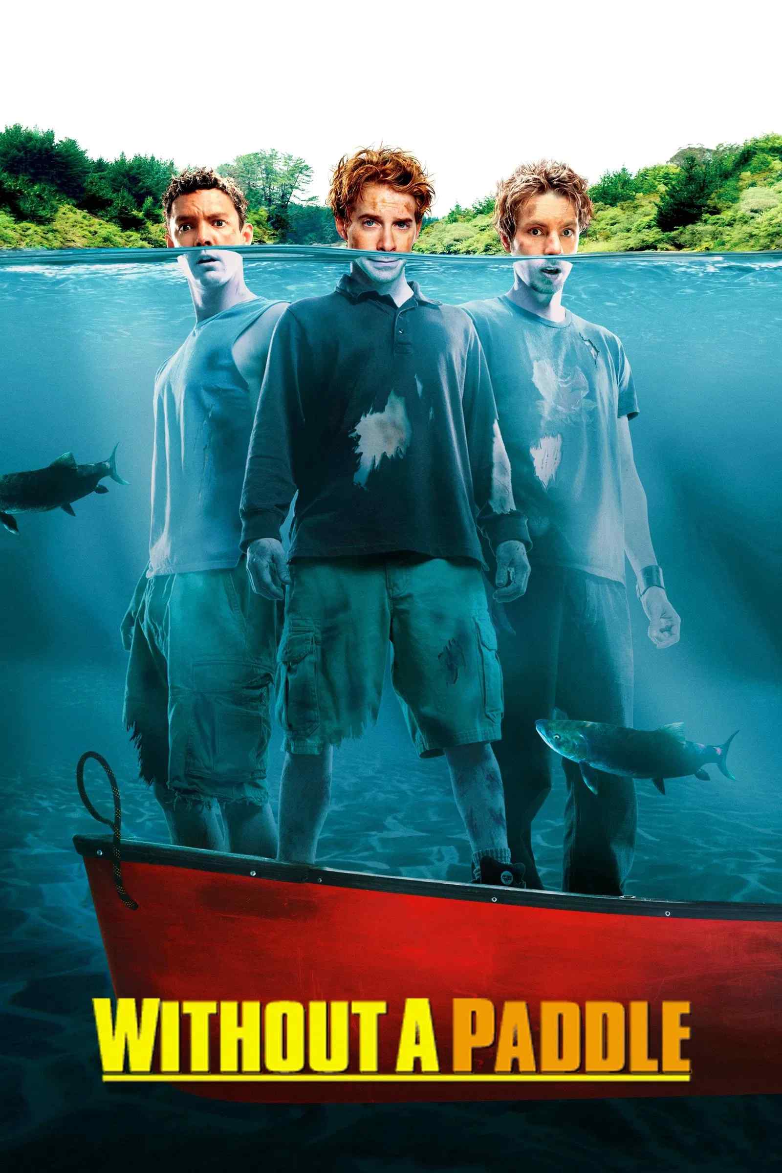 Poster chính thức của phim Phim Hài, Phim Hành Động "Không Một Mái Chèo" (Without a Paddle - 2004), với sự tham gia của diễn viên Seth Green và Matthew Lillard.