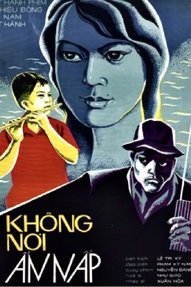 Poster chính thức của phim Phim Chiến Tranh "Không Nơi Ẩn Nấp" (Nowhere to Hide - 1971), với sự tham gia của diễn viên Thế Anh và Tự Huy.