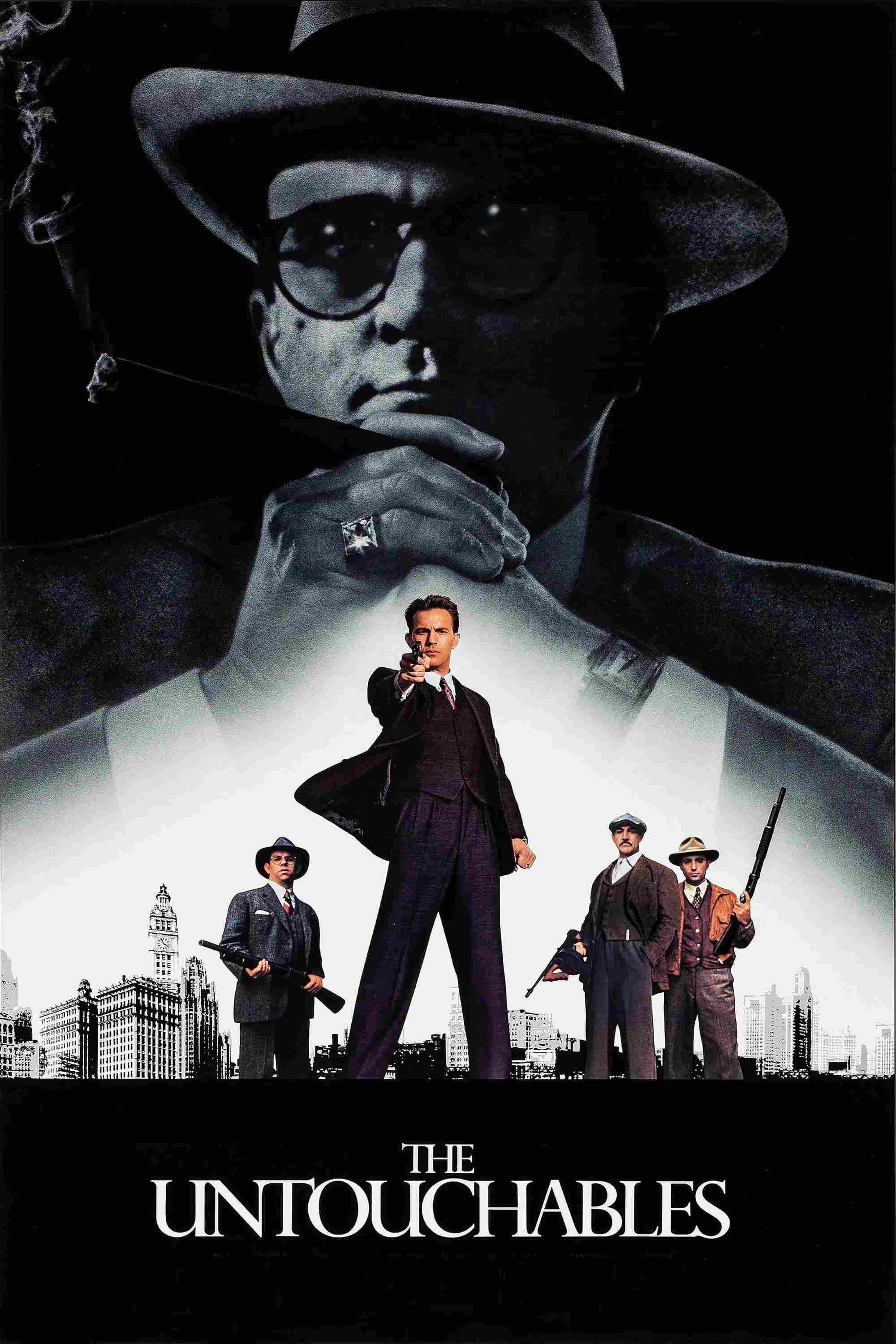 Poster chính thức của phim Phim Hình Sự, Phim Lịch Sử "Không Thể Mua Chuộc" (The Untouchables - 1987), với sự tham gia của diễn viên Kevin Costner và Sean Connery.