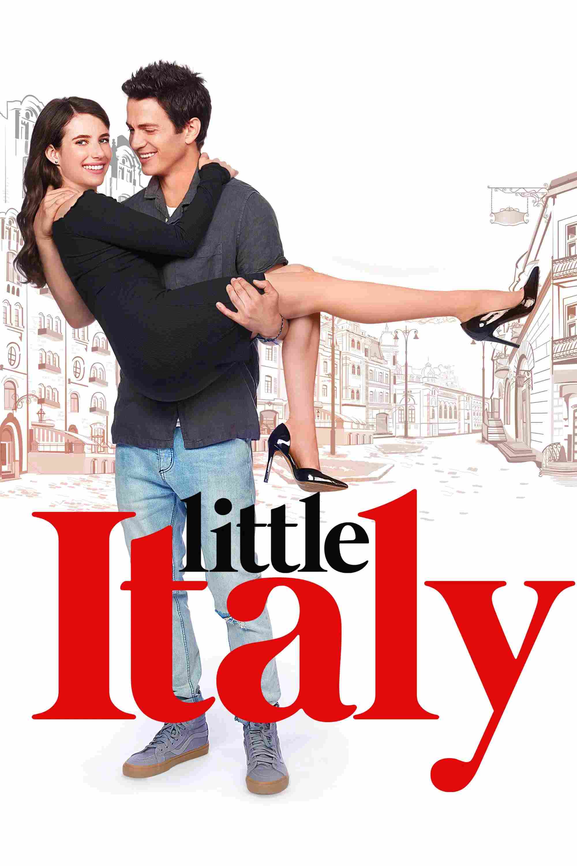 Poster chính thức của phim Phim Hài, Phim Tình Cảm "Khu Phố Little Italy" (Little Italy - 2018), với sự tham gia của diễn viên Emma Roberts và Hayden Christensen.