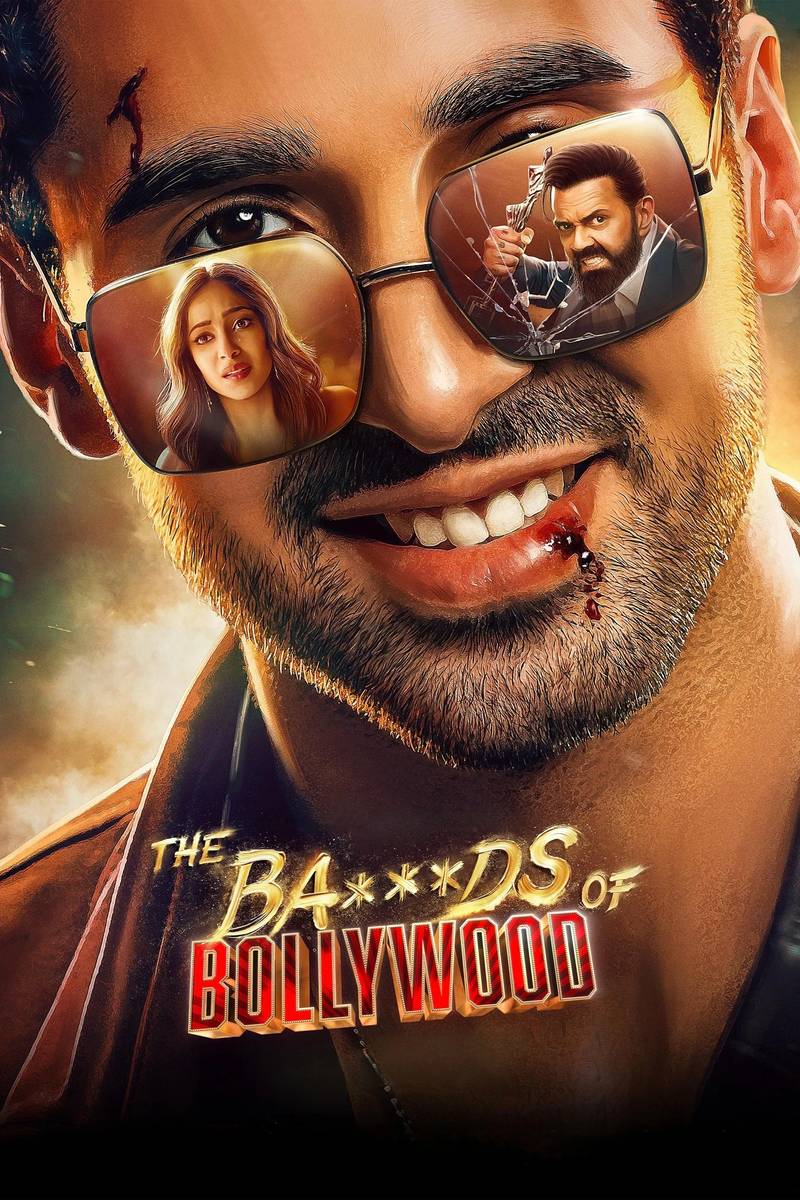 Poster chính thức của phim Phim Hài, Phim Hành Động & Phiêu Lưu "Khuấy Đảo Bollywood" (The Ba***ds of Bollywood - 2025), với sự tham gia của diễn viên Lakshya Lalwani và Bobby Deol.