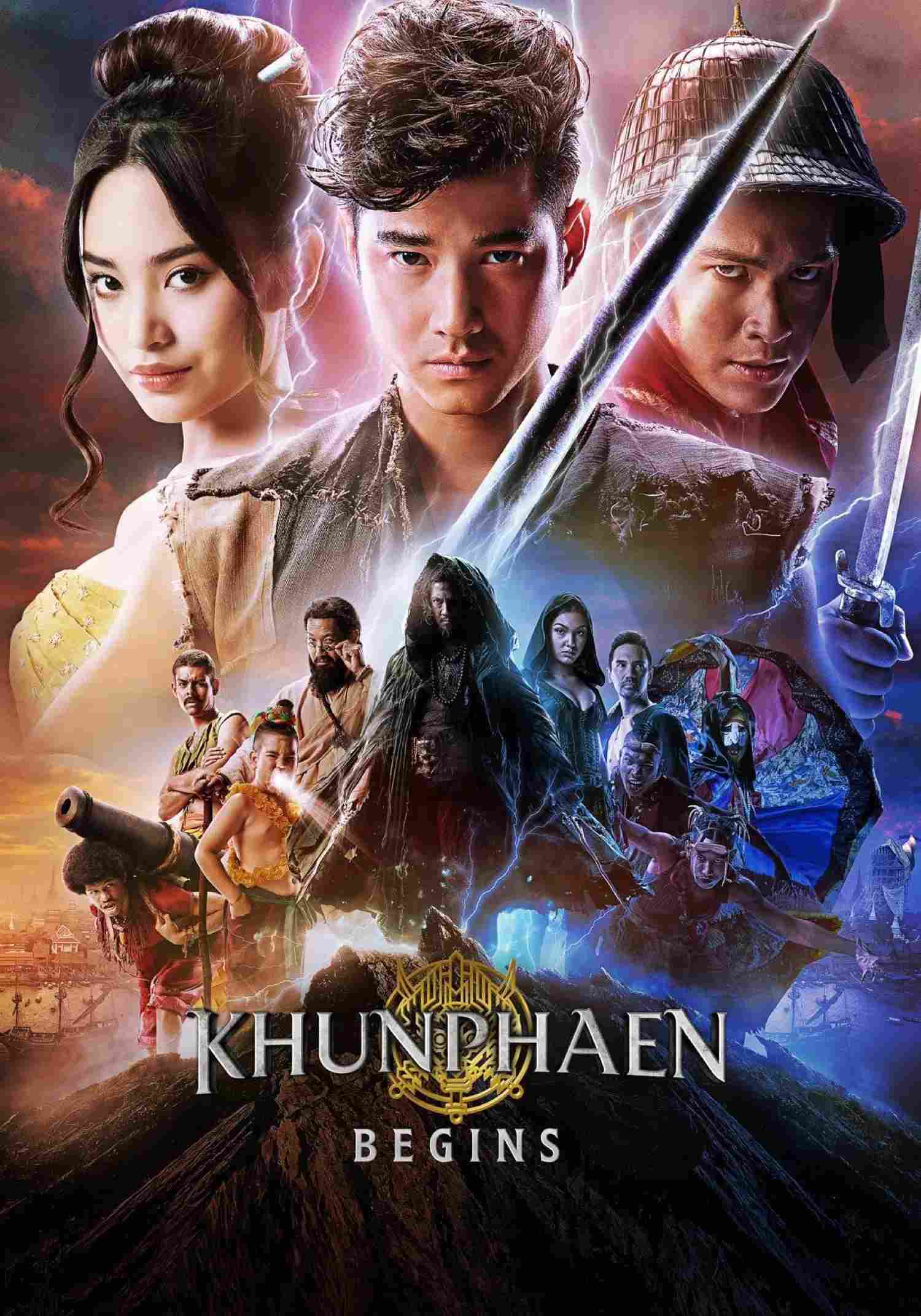 Poster chính thức của phim Phim Hành Động, Phim Phiêu Lưu "Khun Phaen: Huyền Thoại Bắt Đầu" (Khun Phaen Begins - 2019), với sự tham gia của diễn viên Mario Maurer và Philip Thinroj.